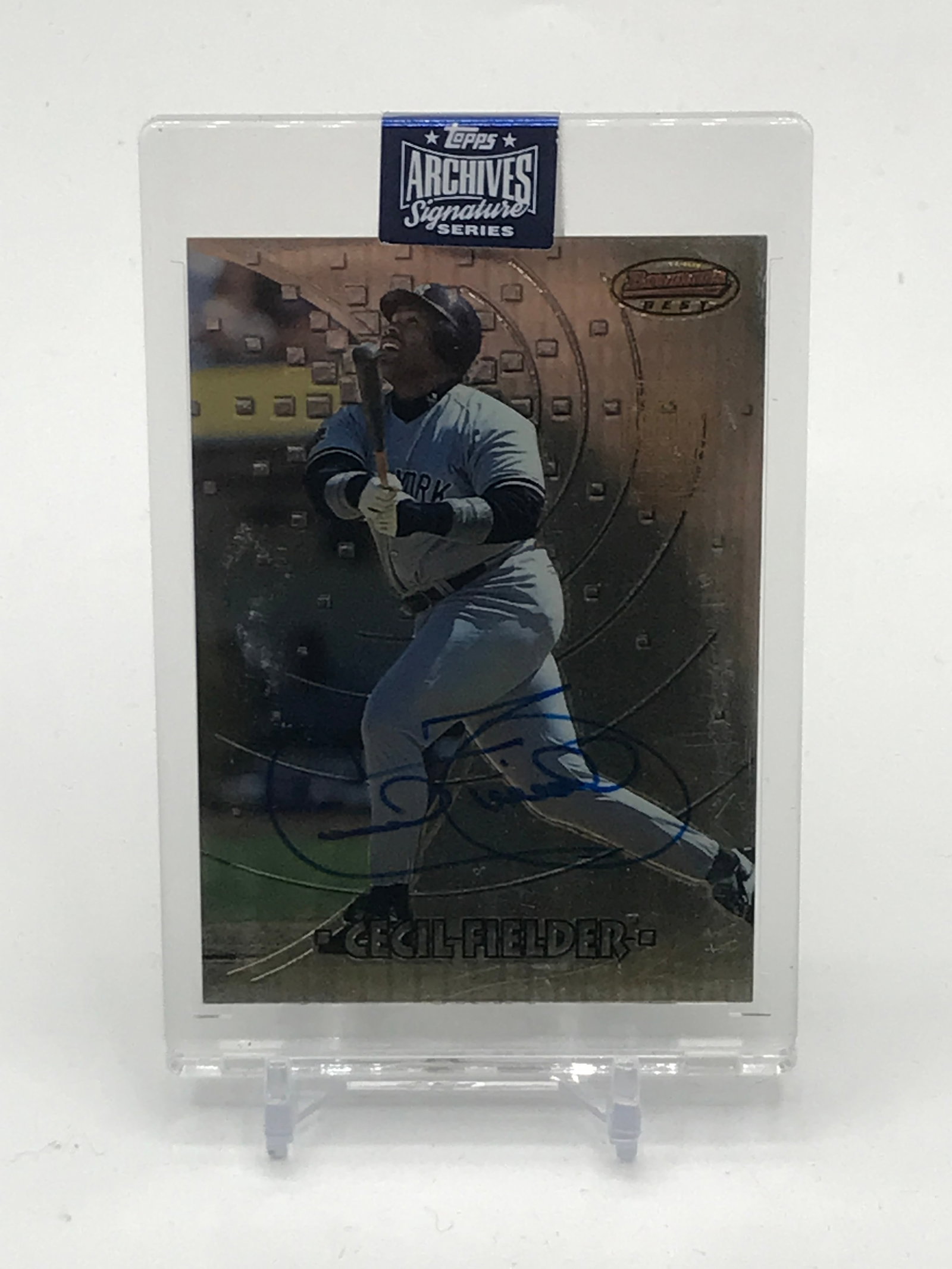 TOPPS ARCHIVE SIGNATURE SERIES CECIL FIELDER SIGNED TRADING CARD (1 of 2)