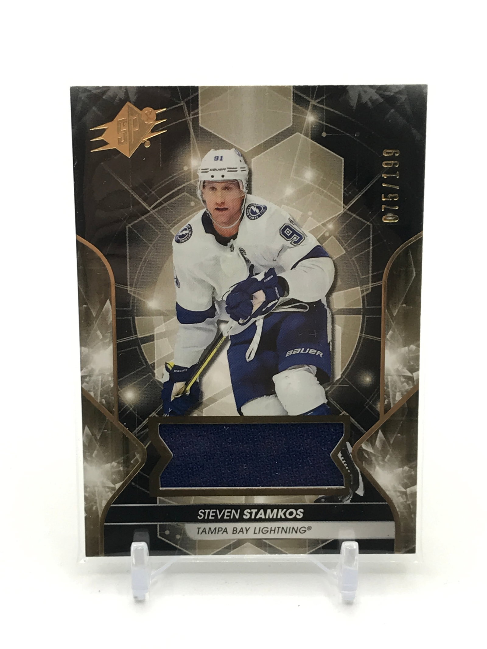 2019-20 UPPER DECK SPX HOCKEY STEVEN STAMKOS PATCH TRADING CARD 075/199: Prices are in Canadian dollars