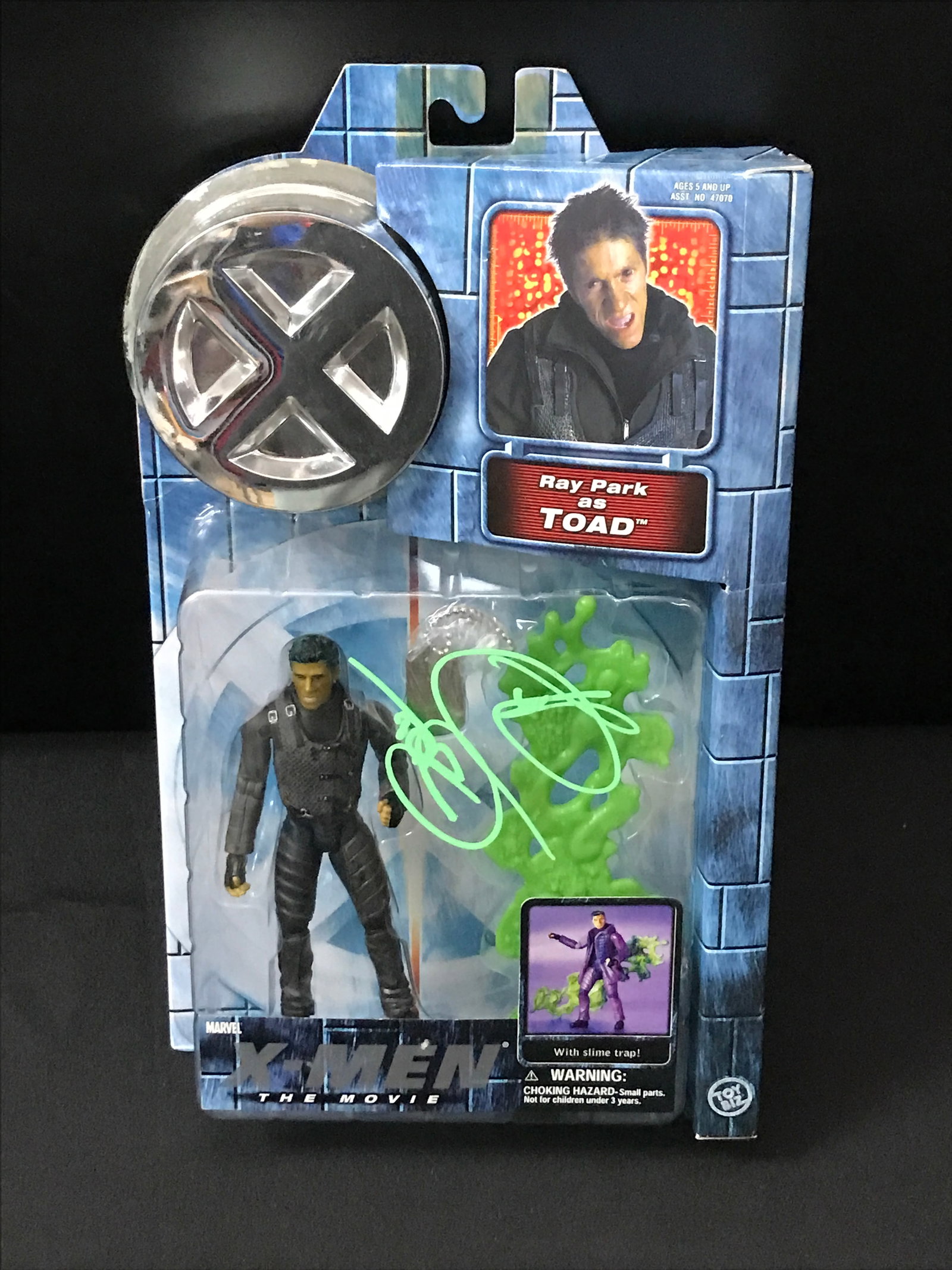 RAY PARK SIGNED TOAD X-MEN ACTION FIGURE - WWOC COA: Prices are in Canadian dollars