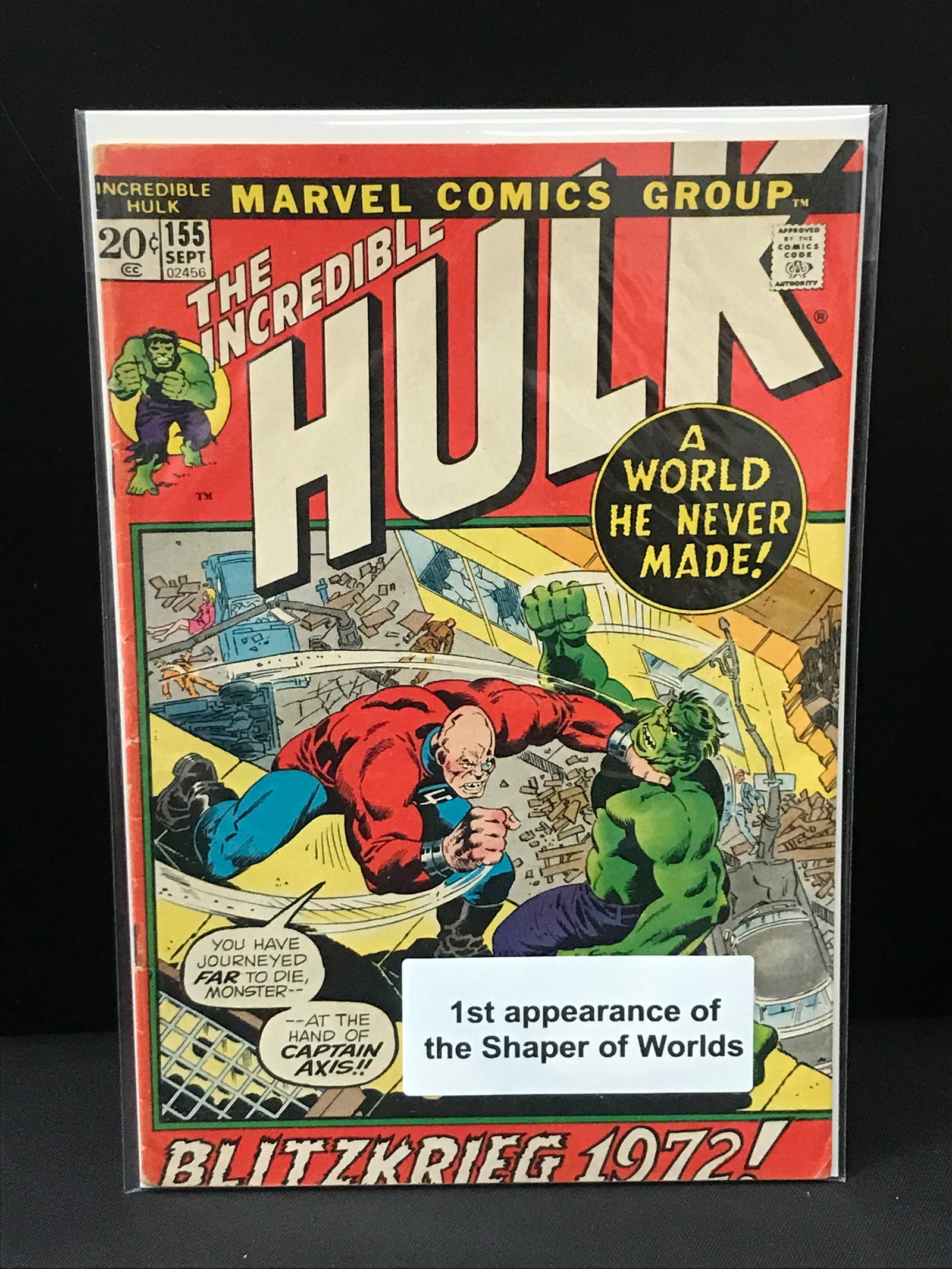 THE INCREDIBLE HULK #155 1ST APP THE SHAPER OF WORLDS - MARVEL COMICS (1 of 1)