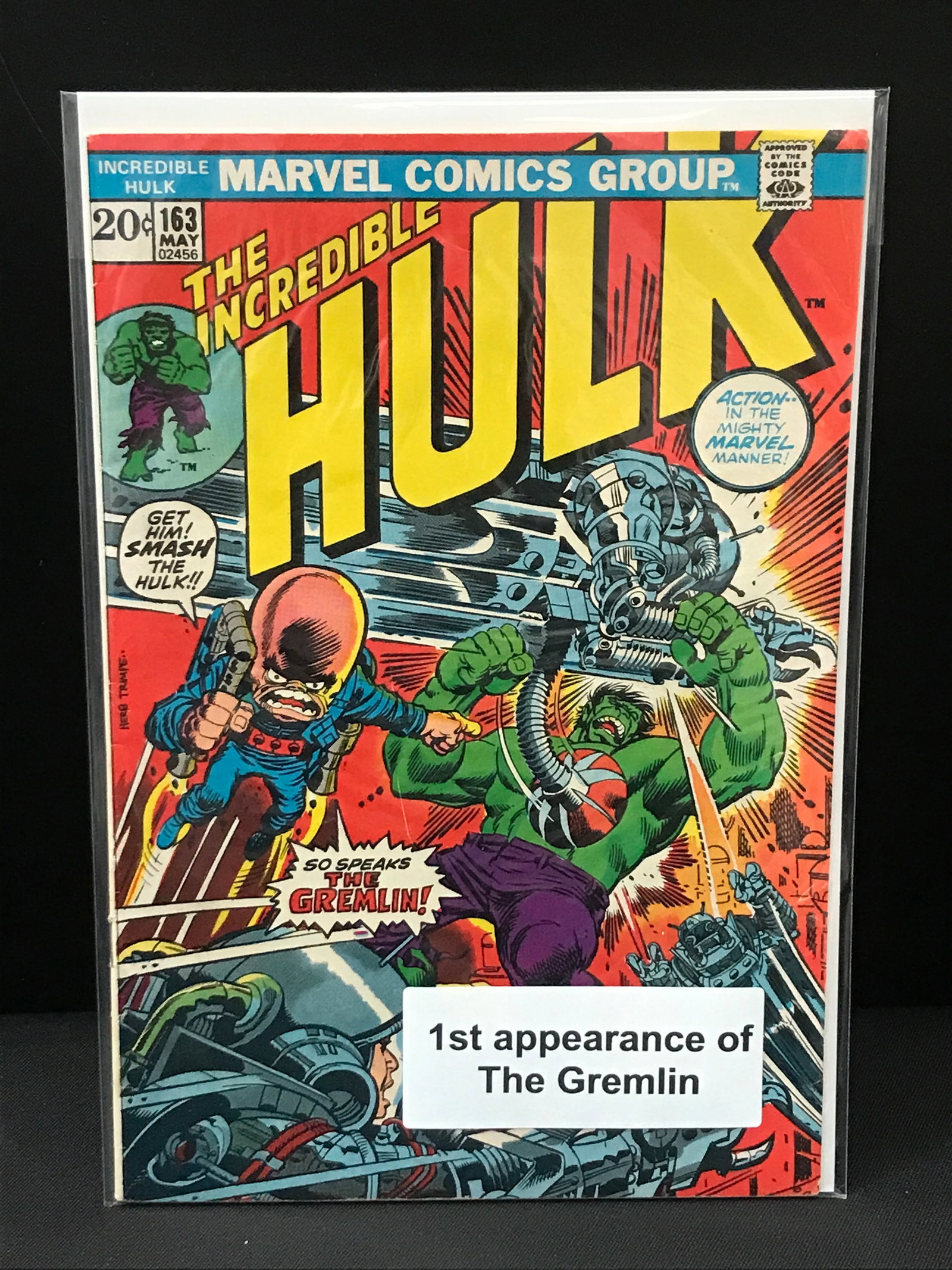 THE INCREDIBLE HULK #163 1ST APP OF GREMLIN - MARVEL COMICS (1 of 1)