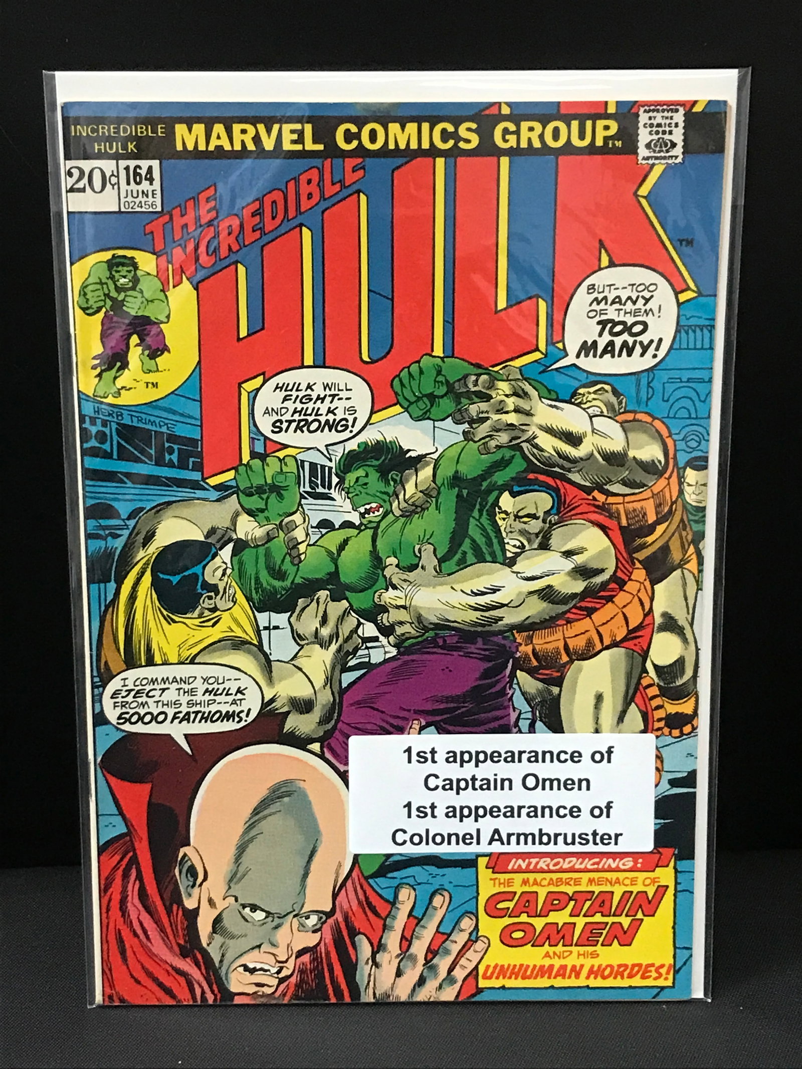 THE INCREDIBLE HULK #164 1ST APP OF CAPTAIN OMEN - MARVEL COMICS: Prices are in Canadian dollars