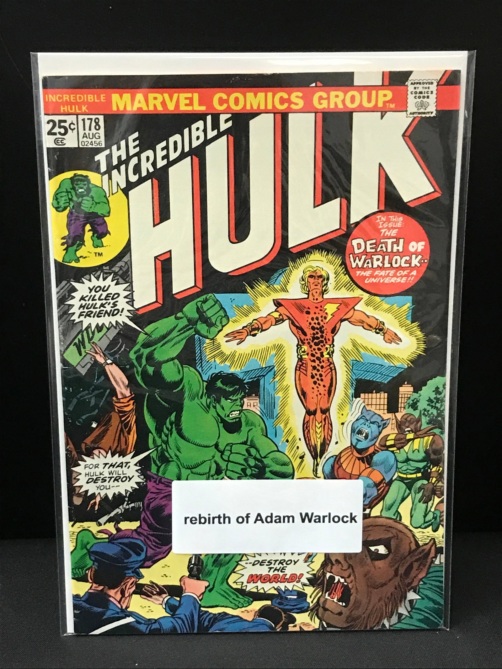 THE INCREDIBLE HULK #178 REBIRTH OF ADAM WARLOCK - MARVEL COMICS: Prices are in Canadian dollars