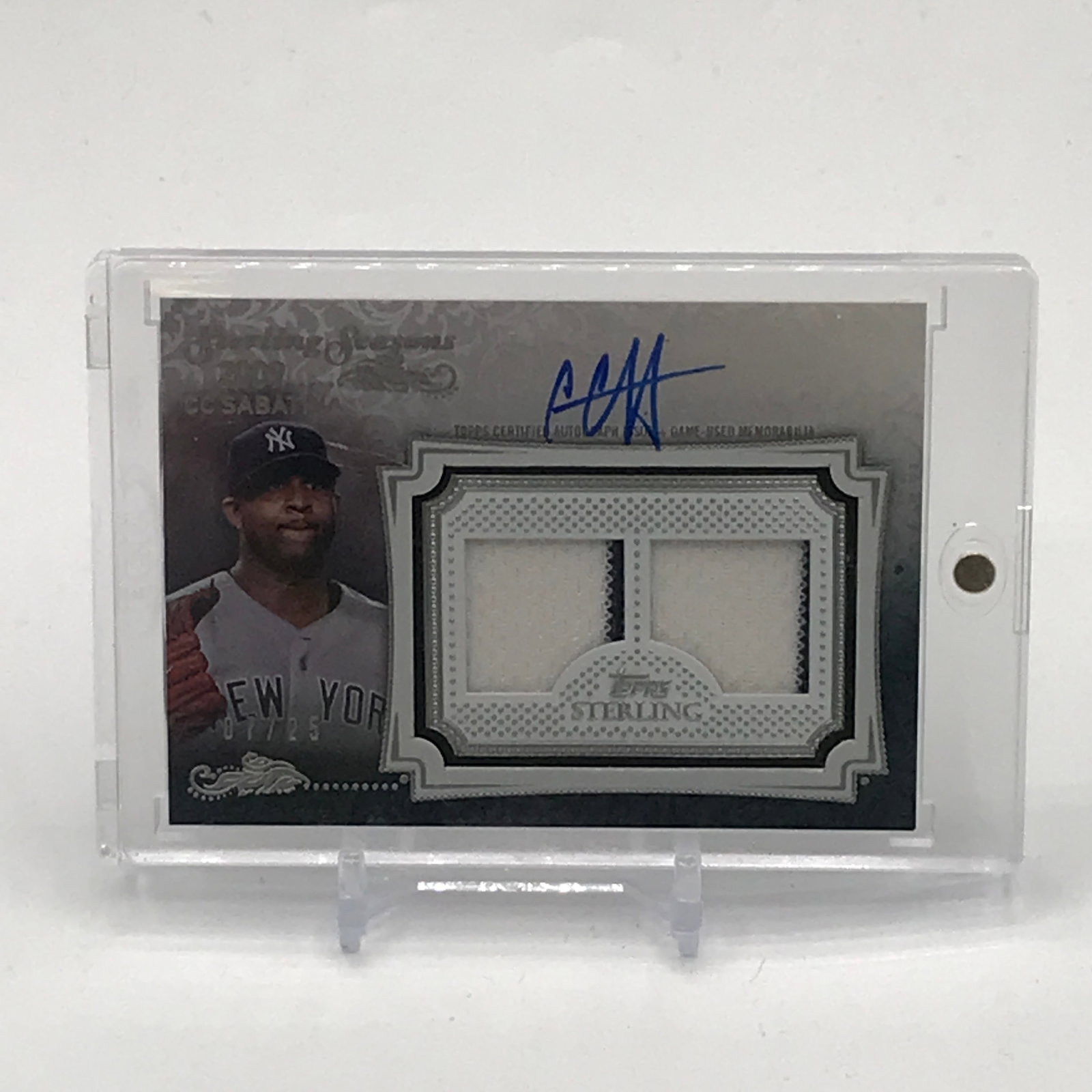 2020 TOPPS STERLING CC SABATHIA SIGNED PATCH TRADING CARD 07/25 (1 of 2)