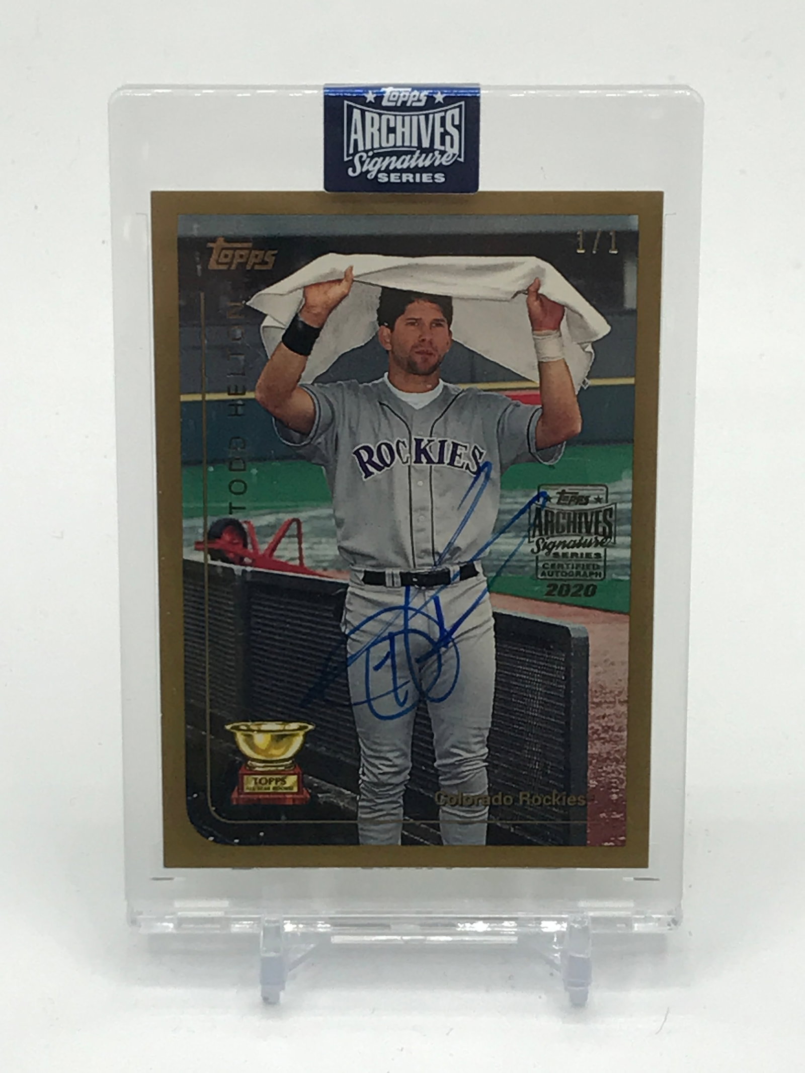 TOPPS ARCHIVE SIGNATURE SERIES TODD HELTON SIGNED TRADING CARD 1/1 (1 of 2)