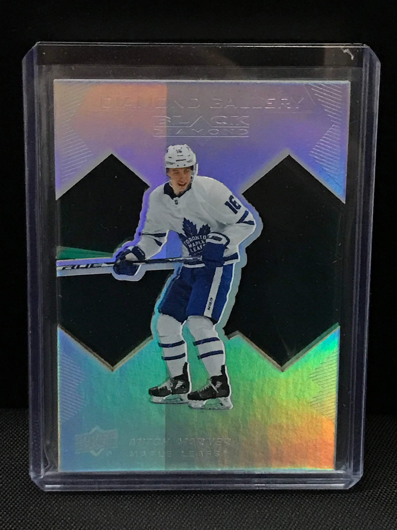 2019-20 UPPER DECK BLACK DIAMOND HOCKEY MITCH MARNER DUAL PATCH TRADING CARD (1 of 2)