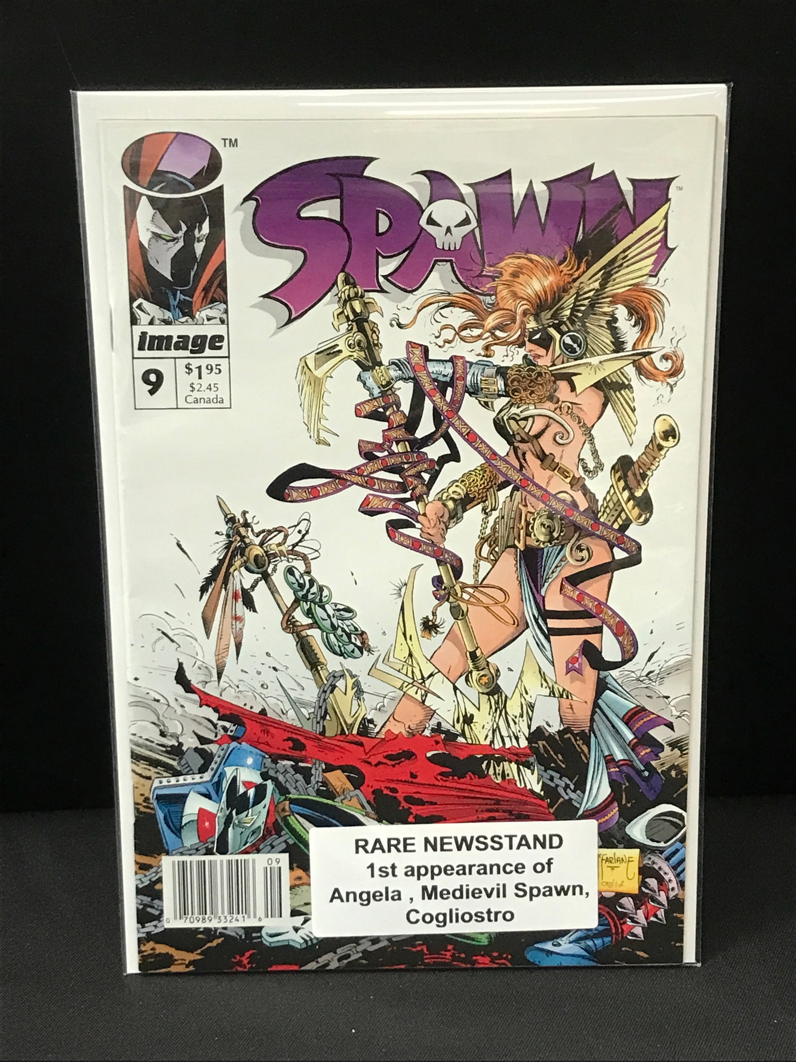 SPAWN #9 NEWSSTAND EDITION 1ST APP ANGELA - IMAGE COMICS (1 of 1)