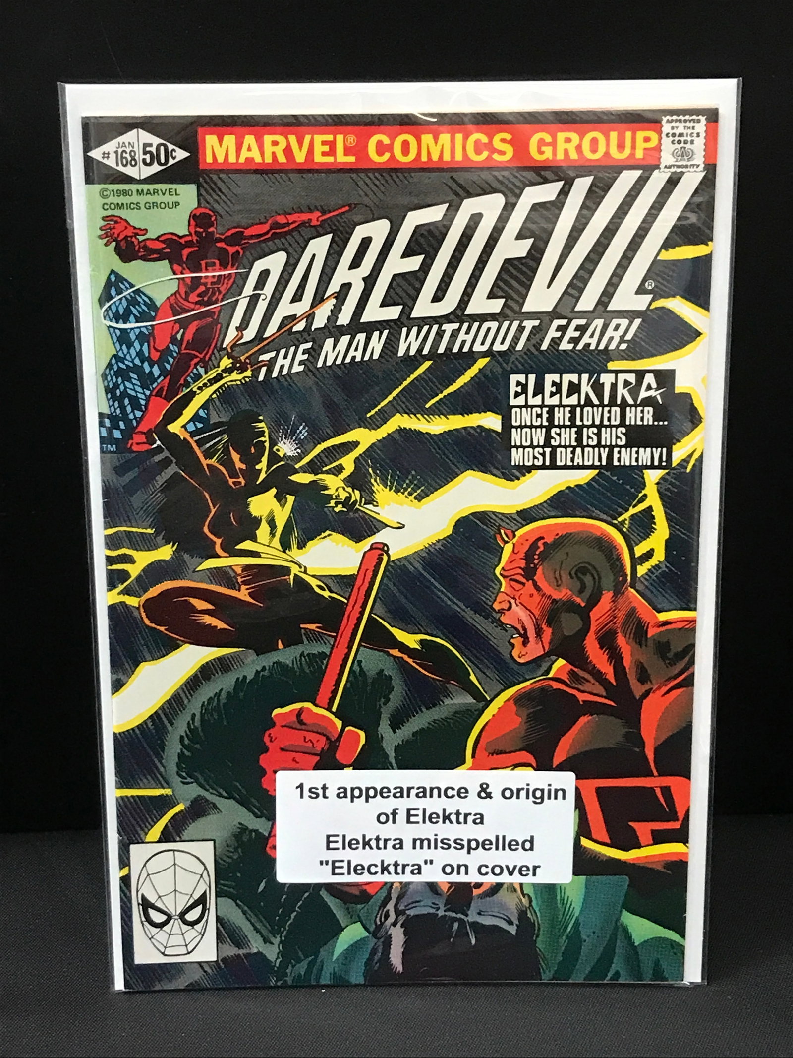 DAREDEVIL #168 1ST APP AND ORIGIN OF ELEKTRA - MARVEL COMICS (1 of 1)
