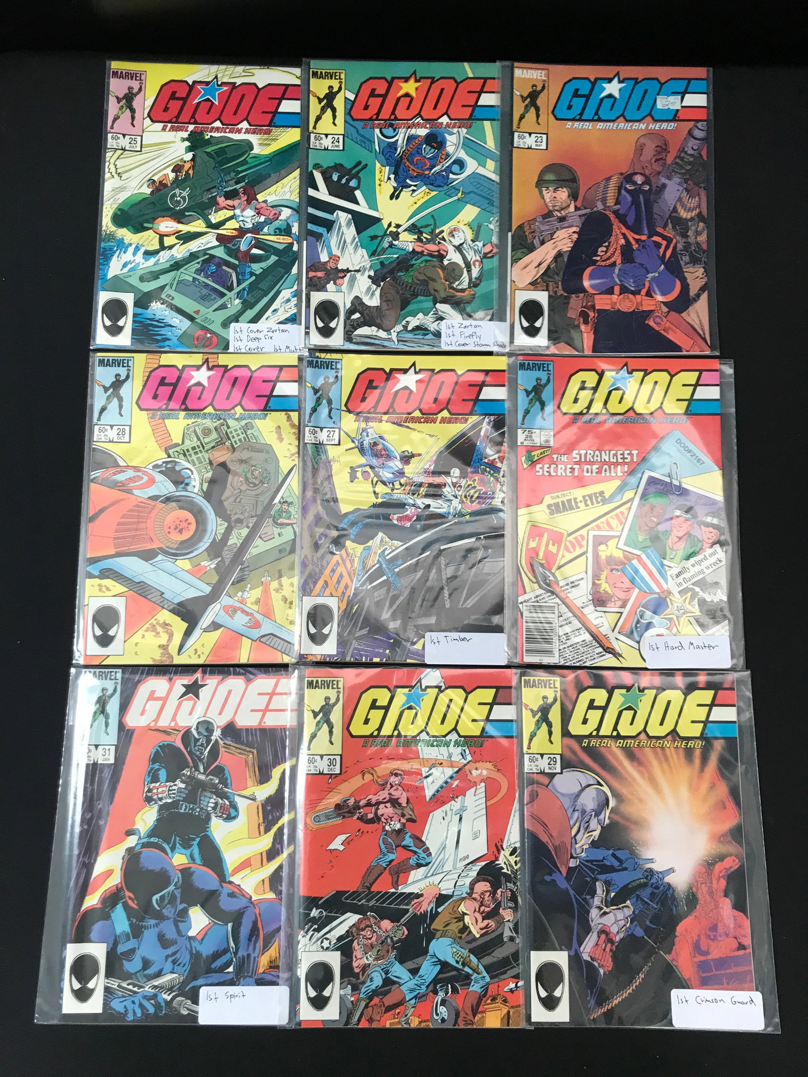 LOT OF 9 G.I.JOE COMICS #23-31 - MARVEL COMICS (1 of 1)
