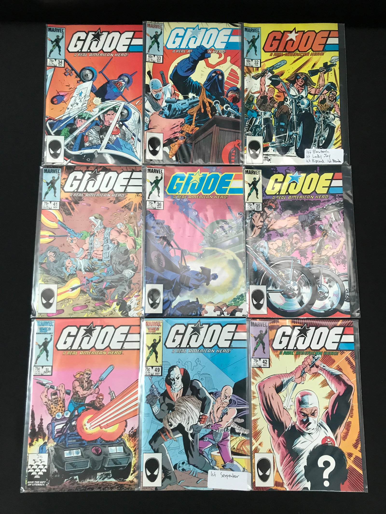 LOT OF 9 G.I.JOE COMICS - MARVEL COMICS (1 of 1)