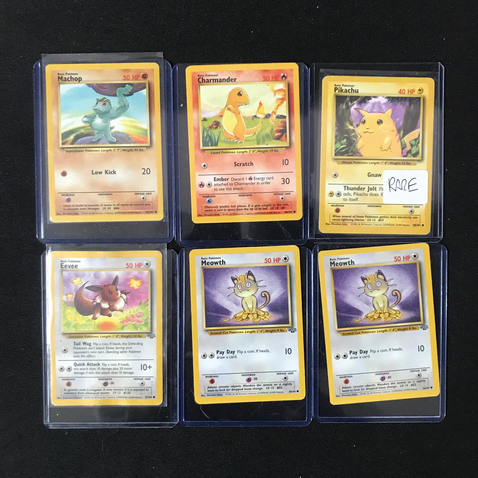 LOT OF 6 BASIC POKEMON TCG TRADING CARDS IN PLASTIC SLEEVES: Prices are in Canadian dollars