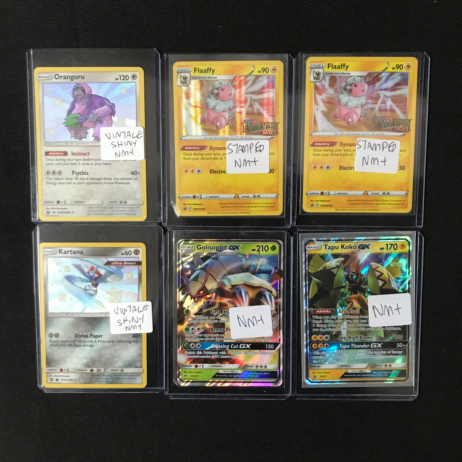 LOT OF 6 POKEMON TCG TRADING CARD IN PLASTIC SLEEVES - INCLUDING 2 STAMPED (1 of 1)