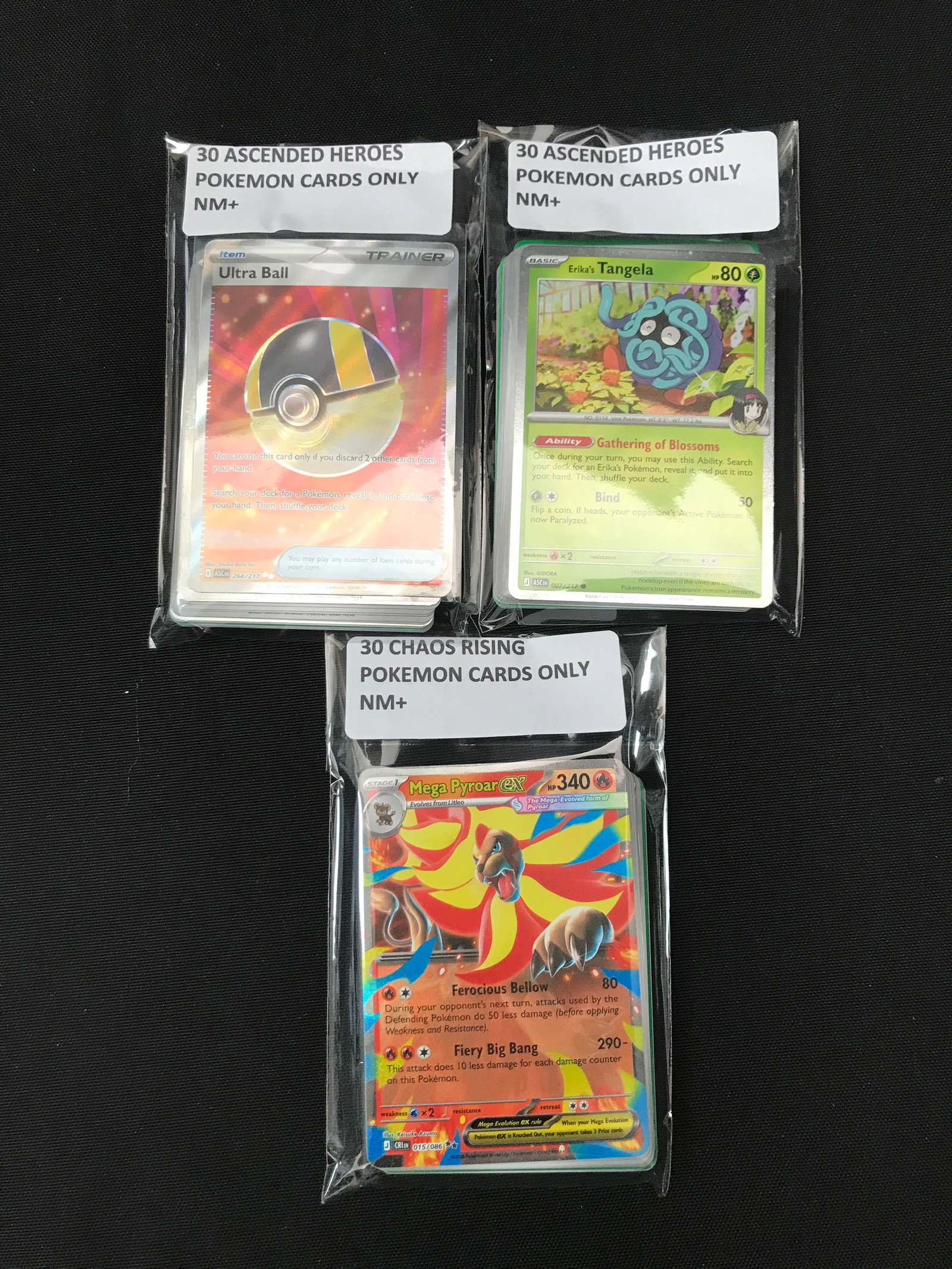 LOT OF 90 POKEMON TCG TRADING CARDS - ASCENDED HEROES AND CHAOS RISING (1 of 1)