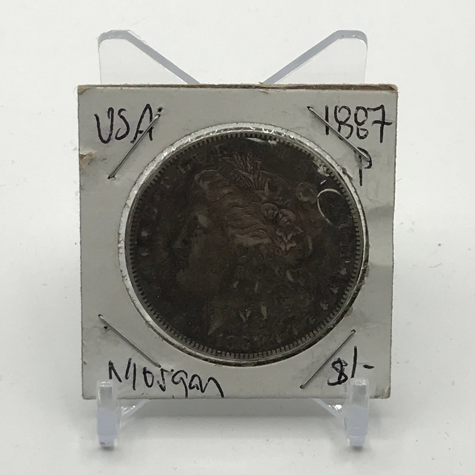 USA MORGAN SILVER DOLLAR - MINTED 1887 IN PHILADELPHIA (1 of 2)