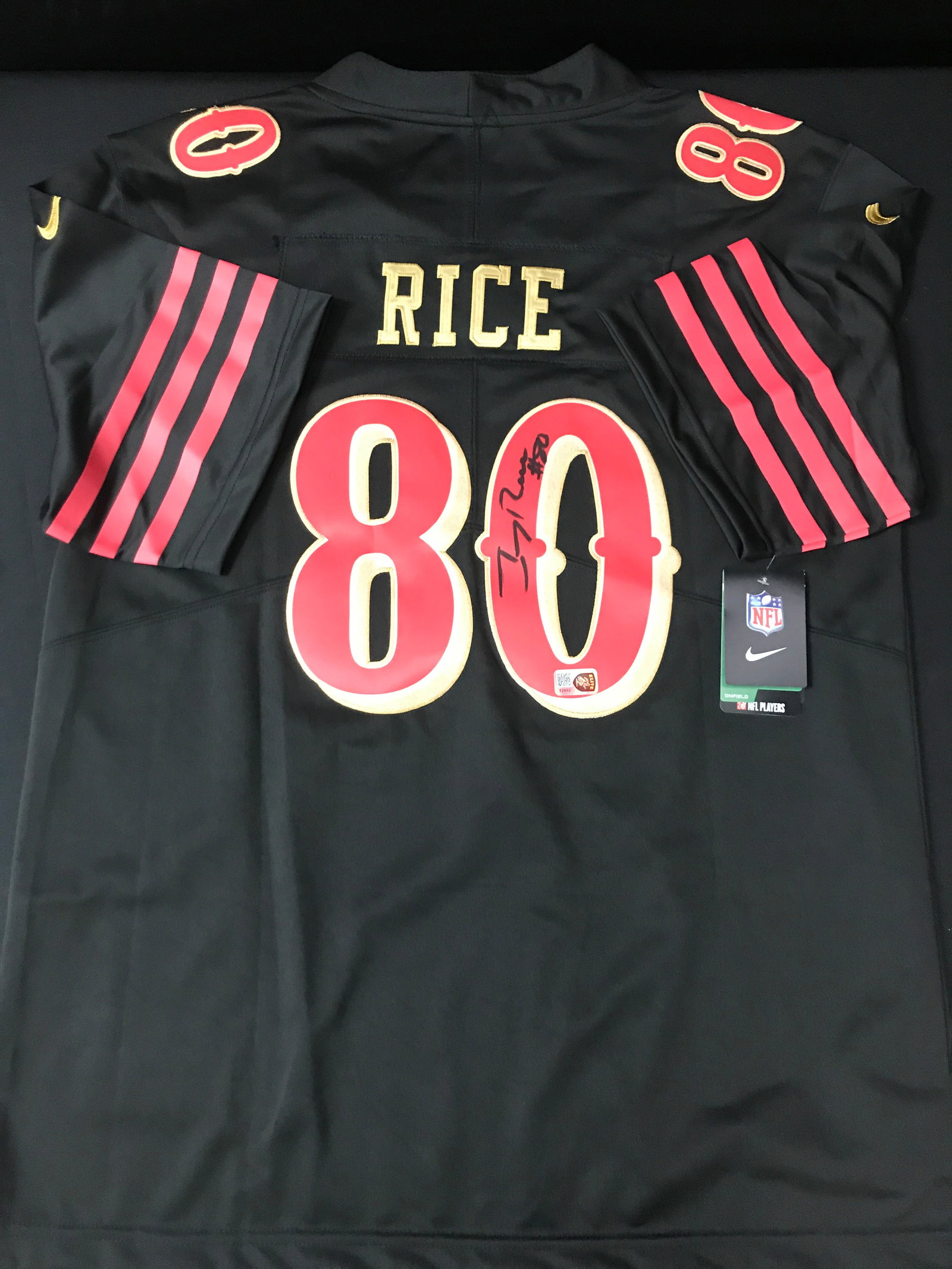 JERRY RICE SIGNED SAN FRANCSICO 49ERS CUSTOM JERSEY - ELITE SPORTS COA: Prices are in Canadian dollars