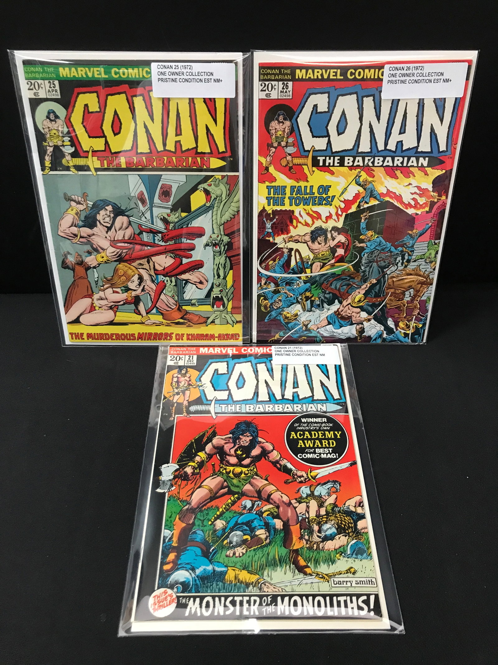 LOT OF 3 CONAN THE BARBARIAN COMICS FROM A ONE OWNER COLLECTION - MARVEL COMICS: Prices are in Canadian dollars