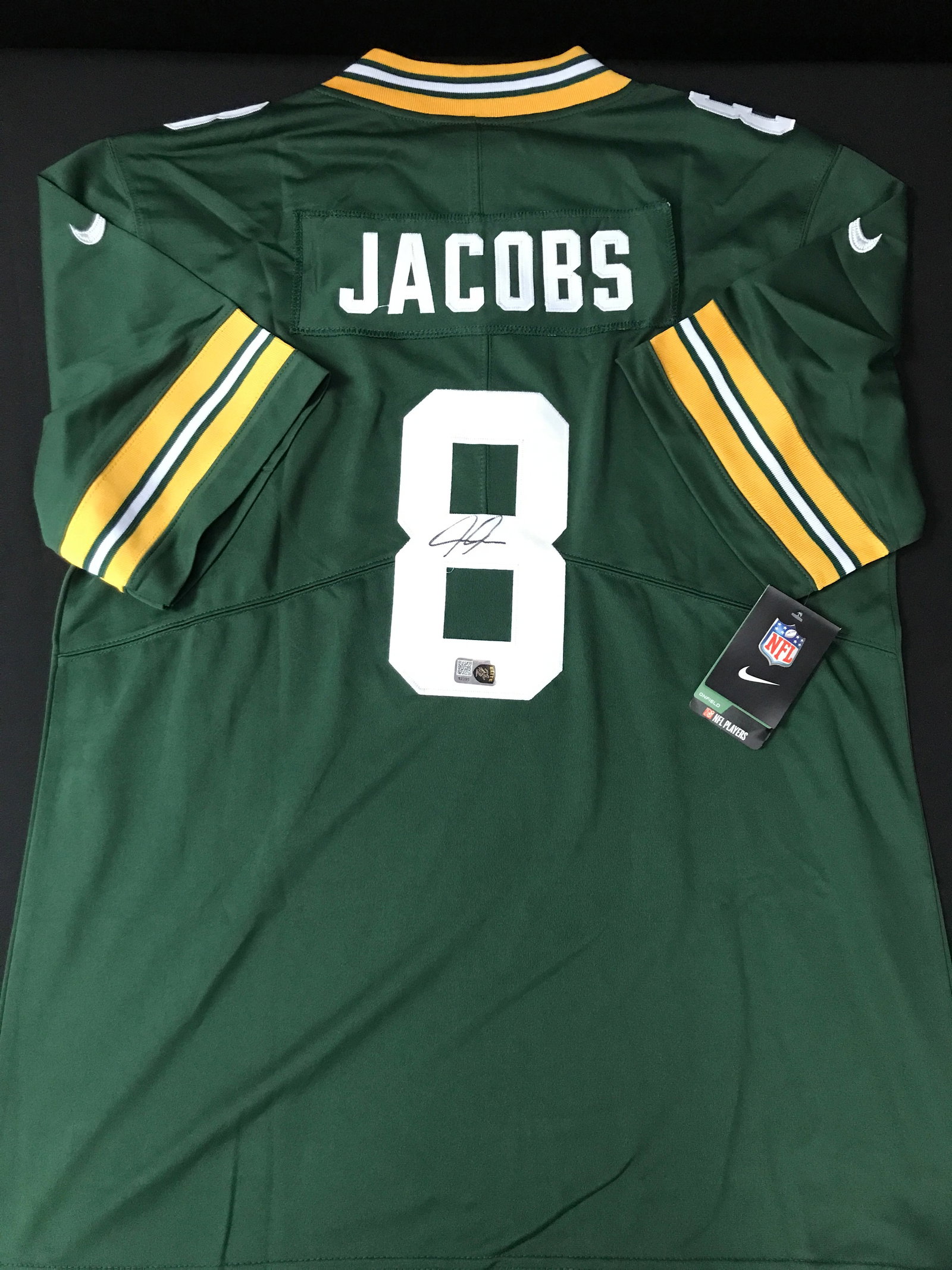 JOSH JACOBS SIGNED GREEN BAY PACKERS CUSTOM JERSEY - ELITE SPORTS COA: Prices are in Canadian dollars