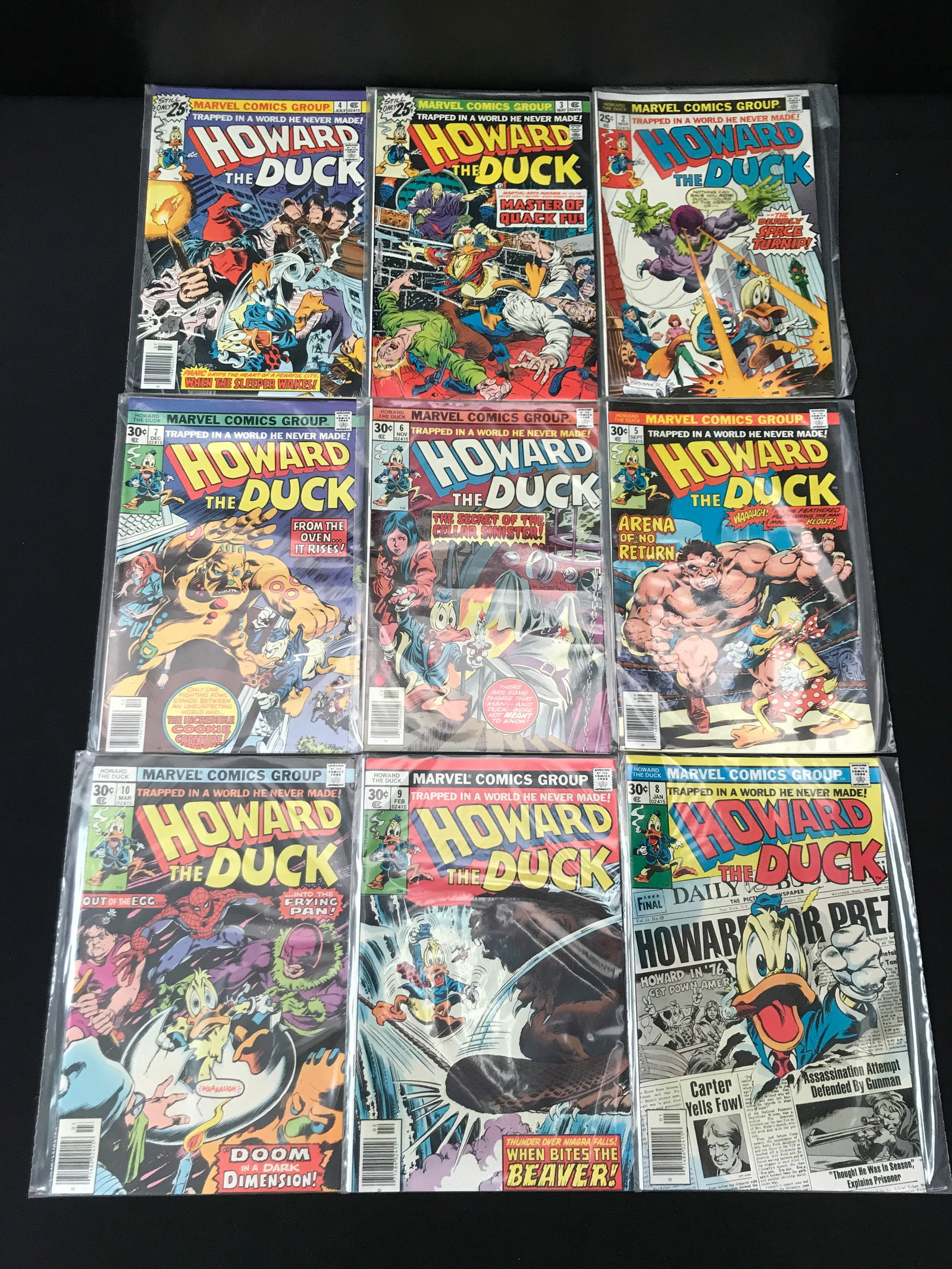 LOT OF 9 HOWARD THE DUCK COMICS #2-10 - MARVEL COMICS (1 of 1)