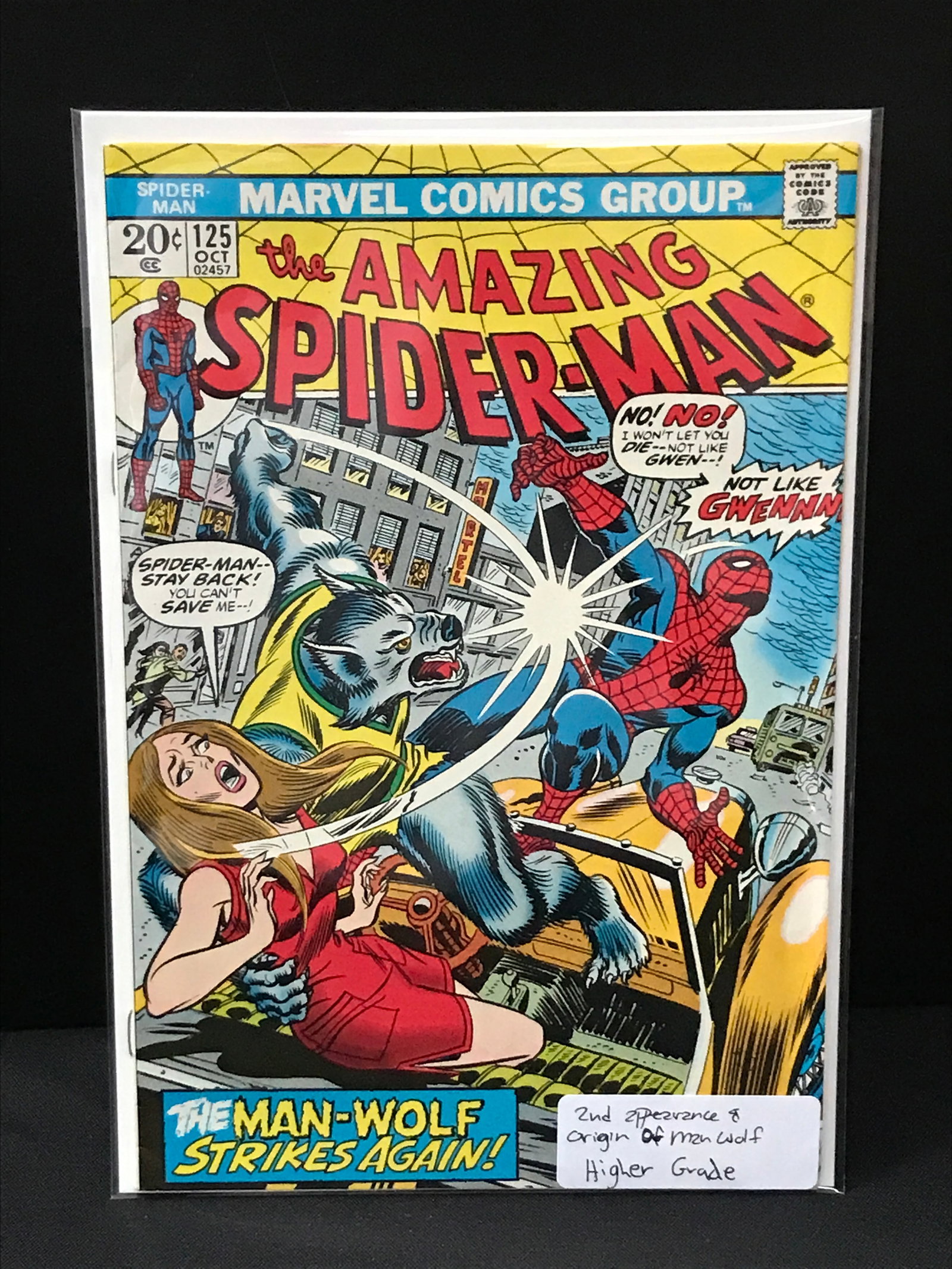 THE AMAZING SPIDERMAN #125 2ND APP & ORIGIN OF MAN-WOLF - MARVEL COMICS (1 of 1)