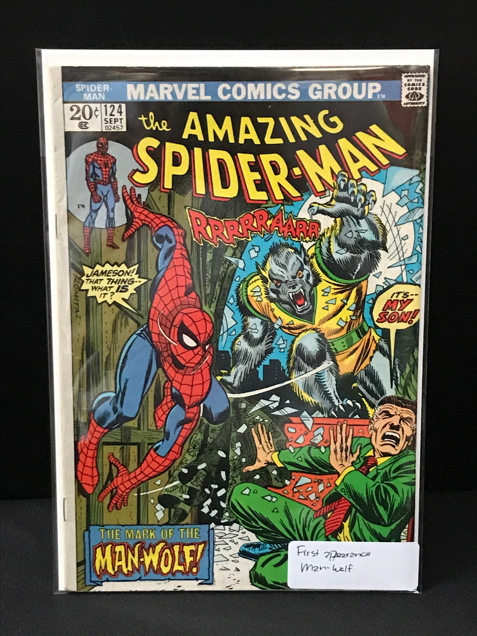THE AMAZING SPIDERMAN #124 -1 ST APP MAN-WOLF - MARVEL COMICS (1 of 1)
