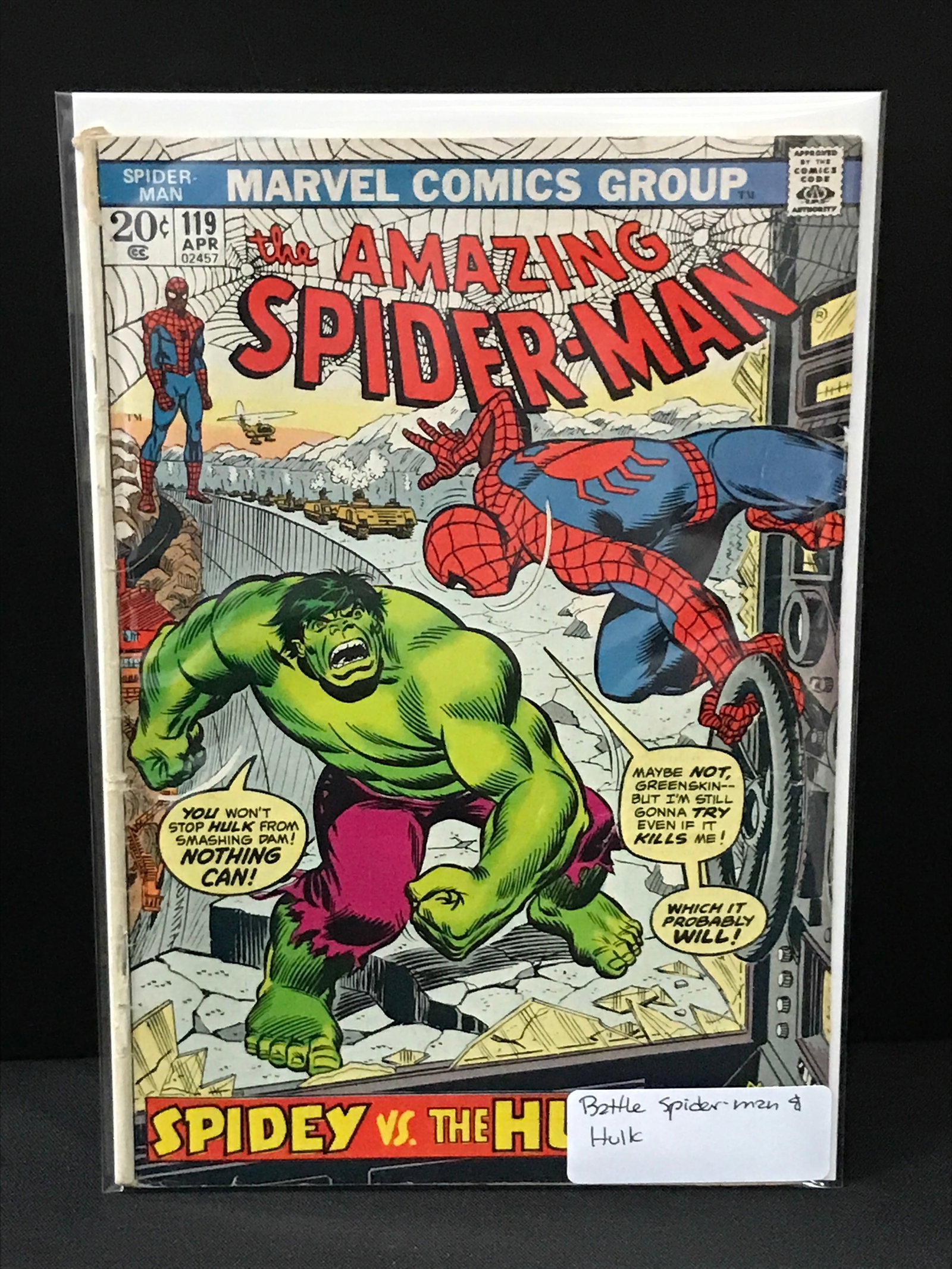 THE AMAZING SPIDERMAN #119 SPIDEY VS HULK - MARVEL COMICS (1 of 1)