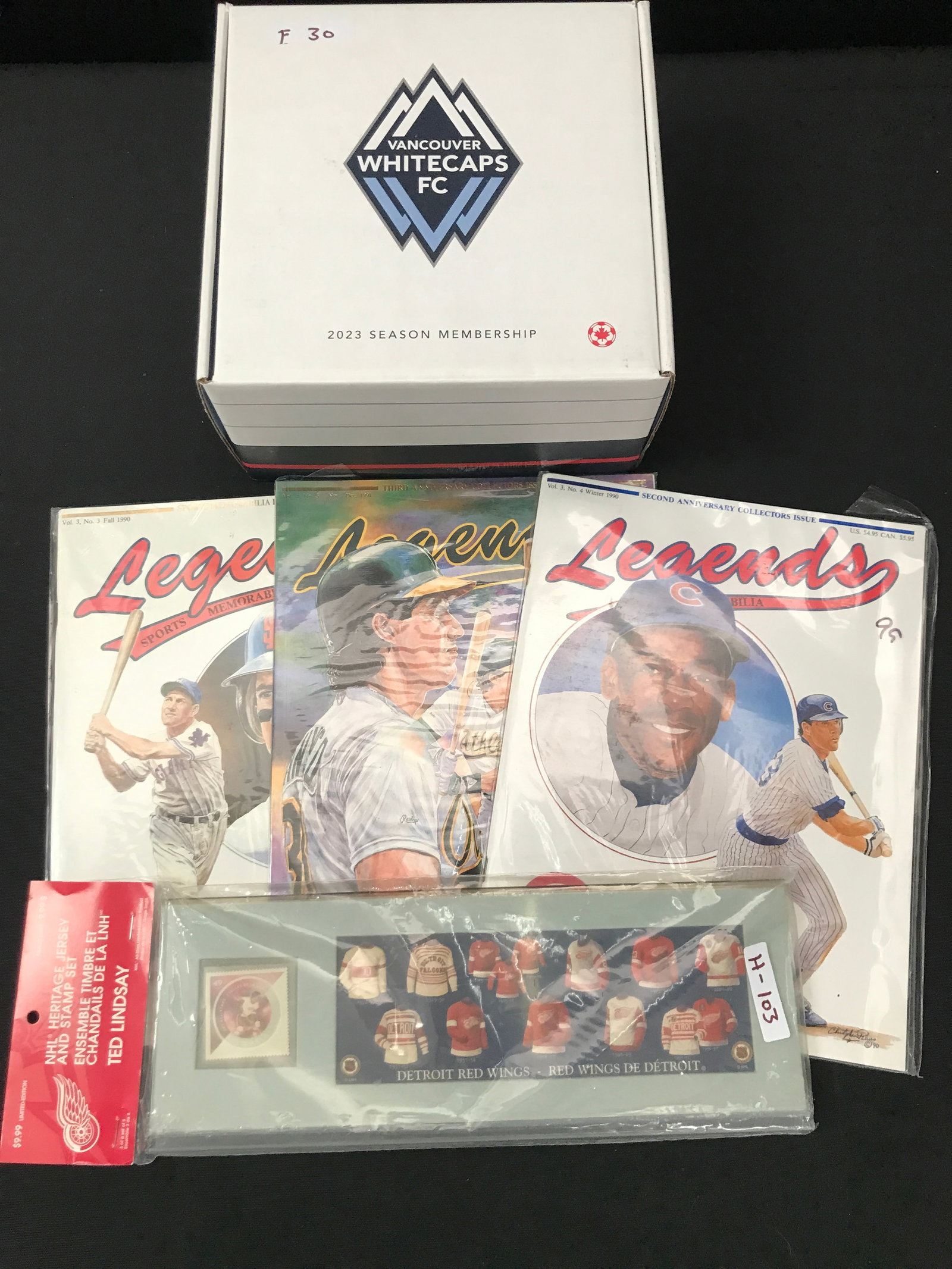 LOT OF SPORTS MEMORABILIA: Prices are in Canadian dollars