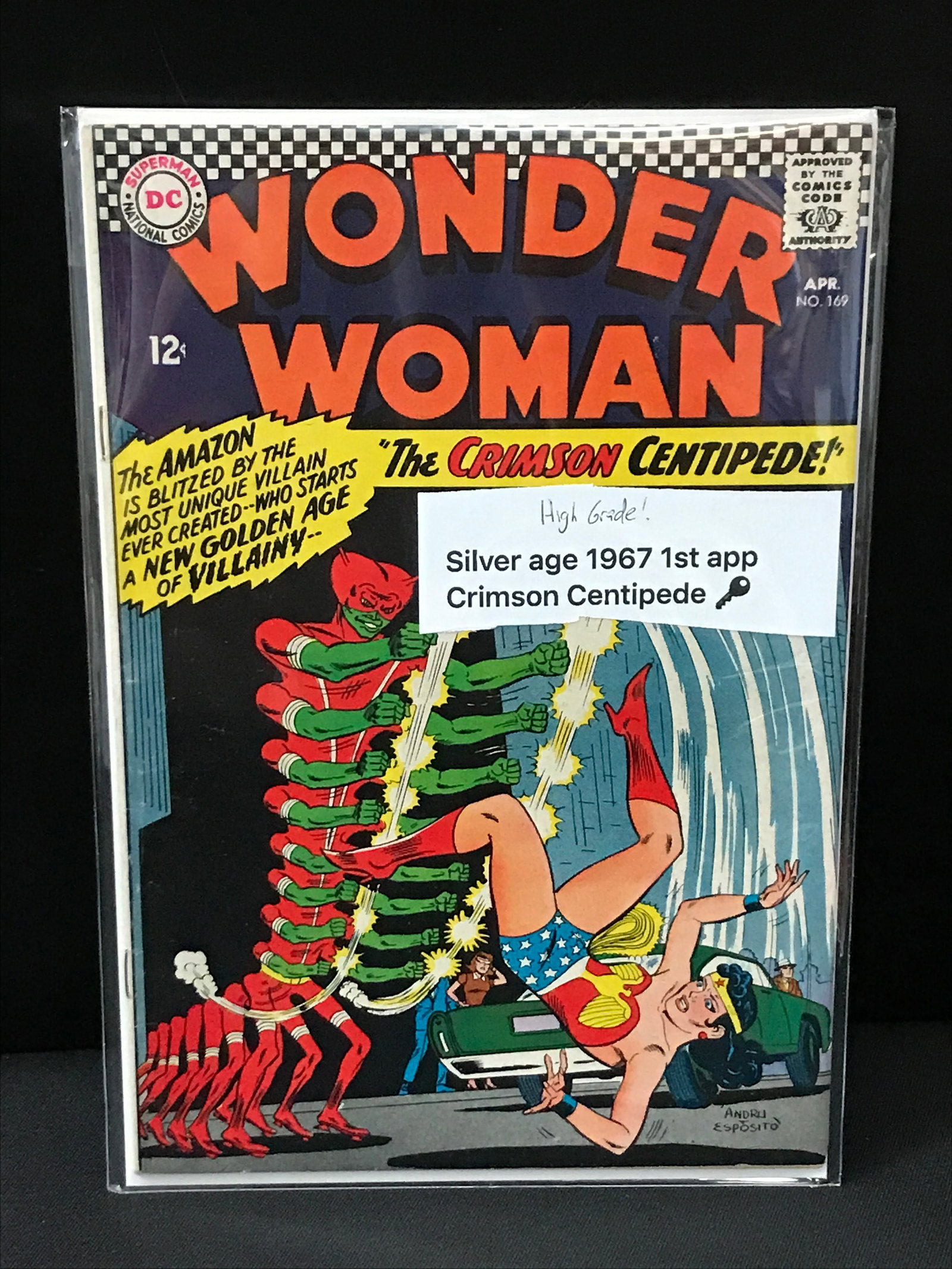 WONDER WOMAN #169 (1967) 1ST APP CRIMSON CENTIPEDE - DC COMICS (1 of 1)