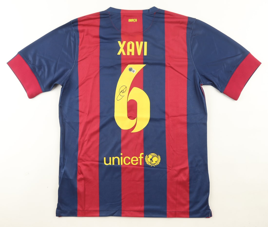 XAVI SIGNED FC BARCELONA JERSEY - BECKETT COA: Prices are in Canadian dollars