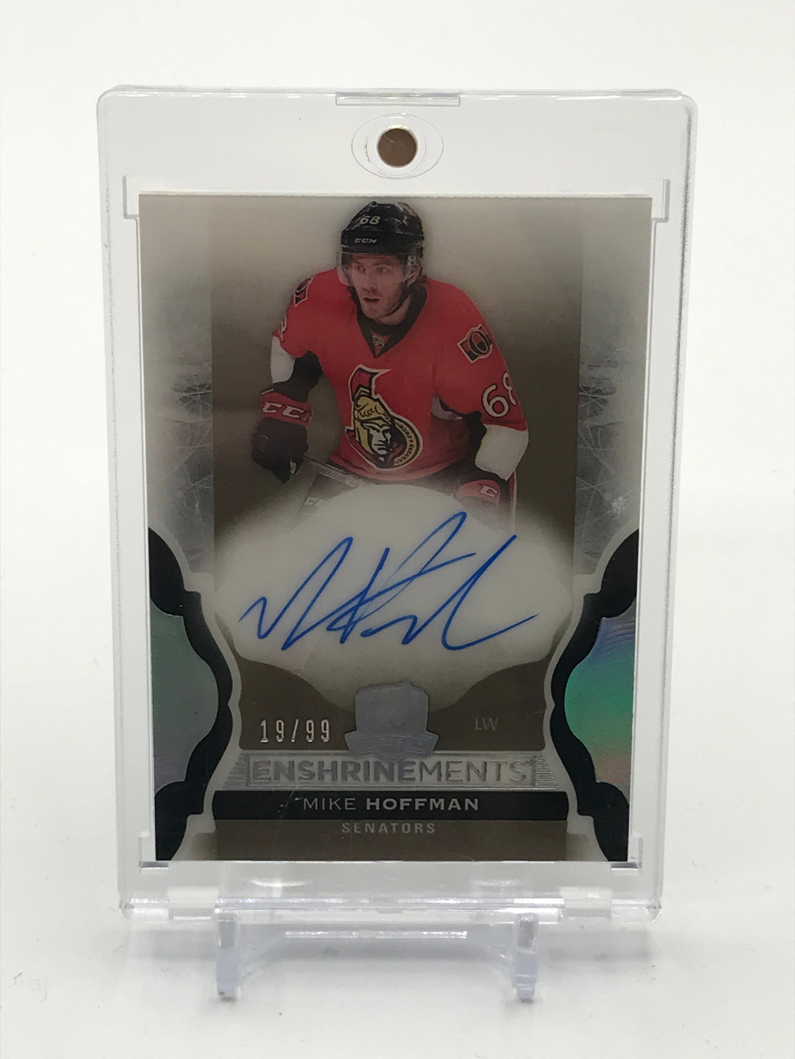 2016-17 UPPER DECK THE CUP HOCKEY MIKE HOFFMAN SIGNED TRADING CARD 19/99 (1 of 2)
