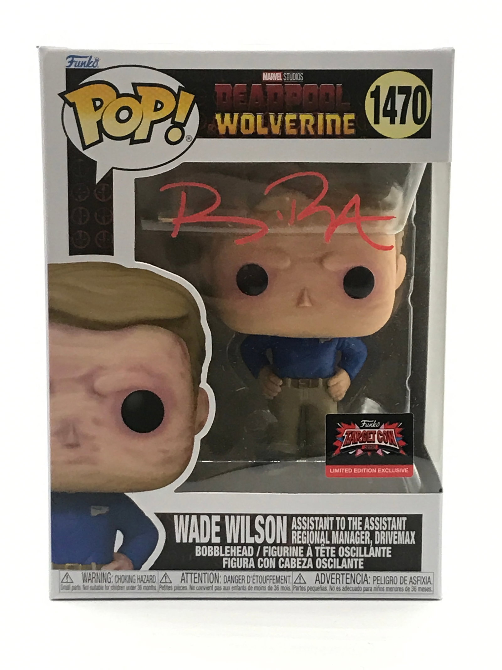 RYAN REYNOLDS SIGNED WADE WILSON DEADPOOL FUNKO POP - KB COA (1 of 2)