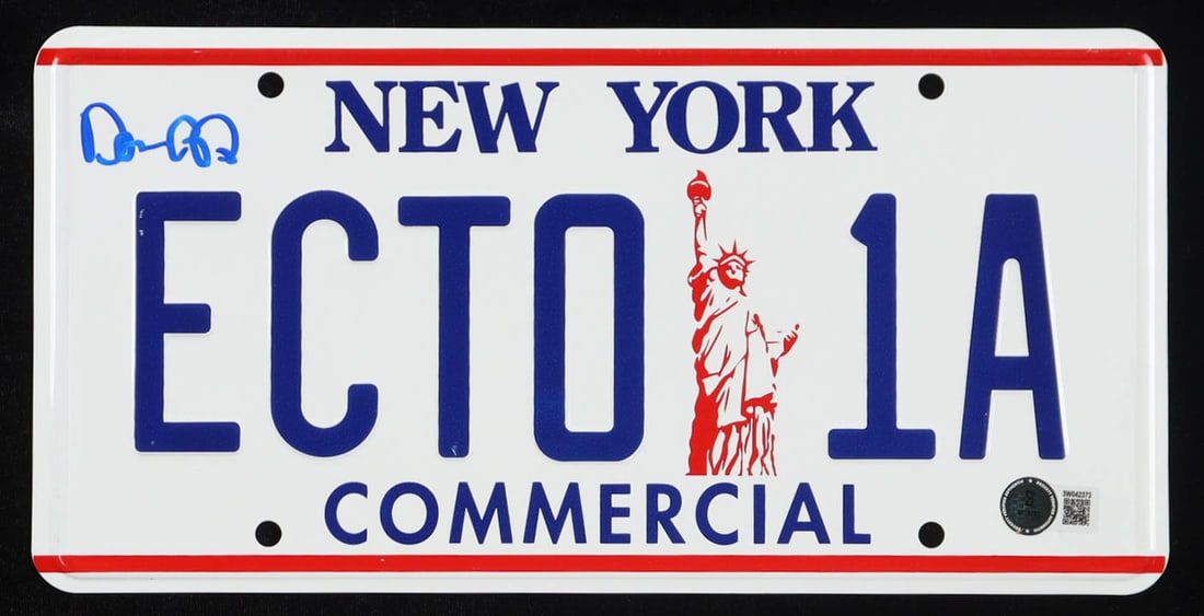 DAN AYKROYD SIGNED ECTO1A GHOSTBUSTER LICENSE PLATE - BECKETT COA (1 of 1)