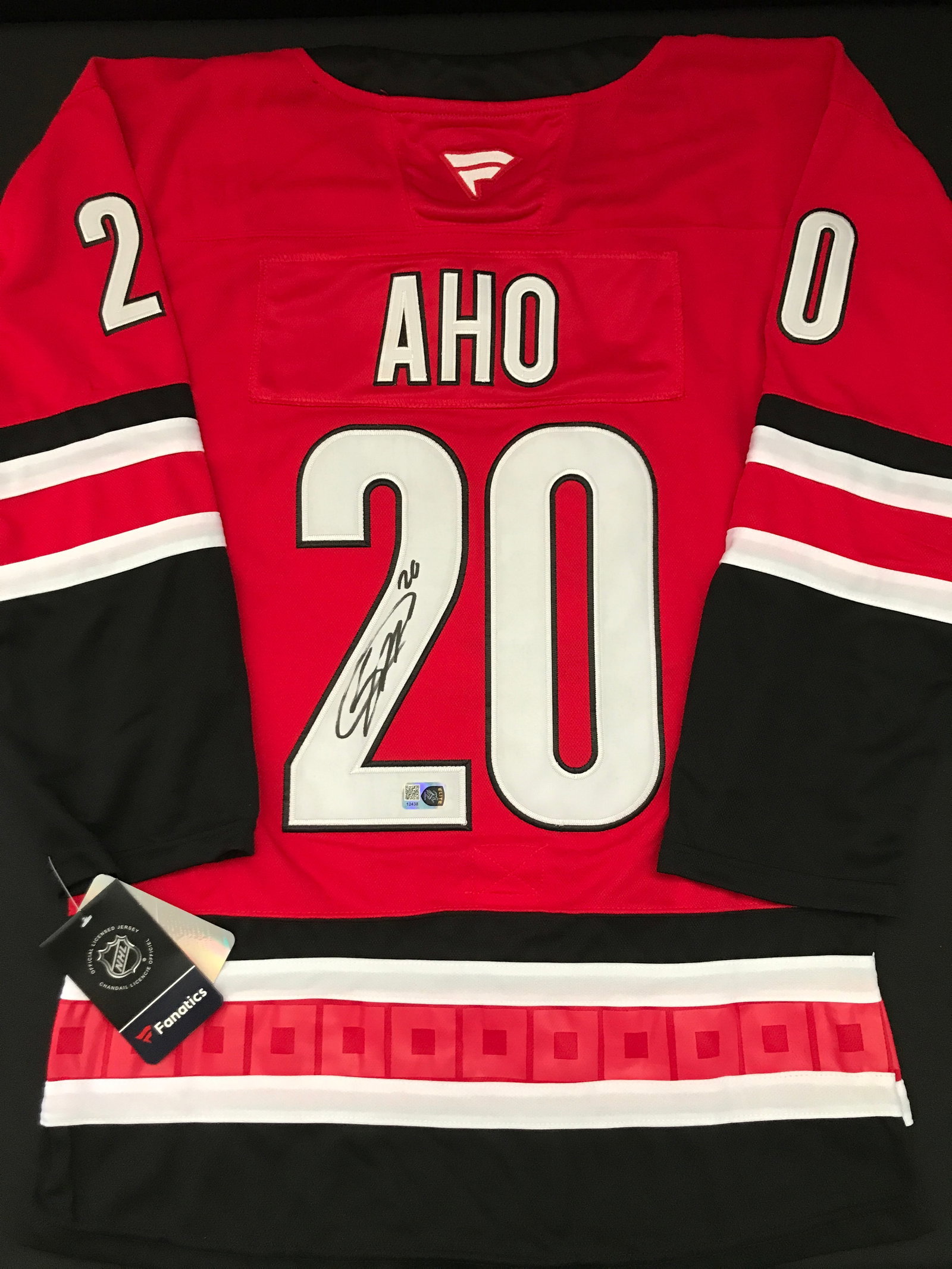 SEBASTIAN AHO SIGNED CAROLINA HURRICANES CUSTOM JERSEY - ELITE SPORTS COA: Prices are in Canadian dollars