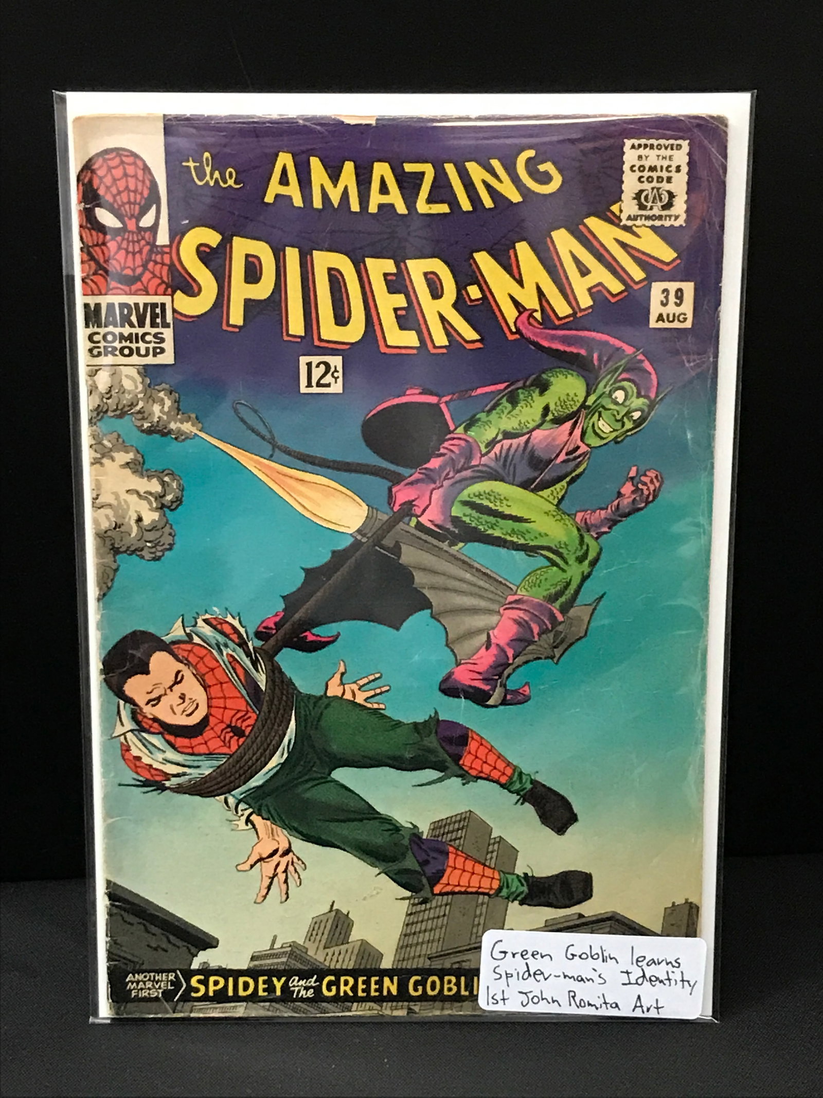 THE AMAZING SPIDERMAN #39 GREEN GOBLIN LEARNS SPIDERMAN'S IDENTITY - MARVEL COMICS (1 of 1)