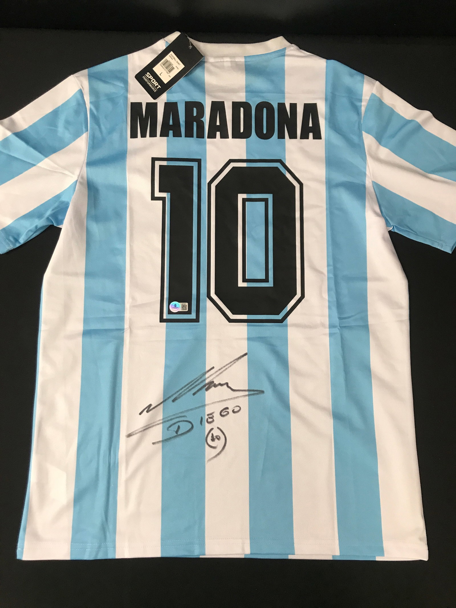 DIEGO MARADONNA SIGNED ARGENTINA SOCCER JERSEY - BECKETT COA (1 of 3)