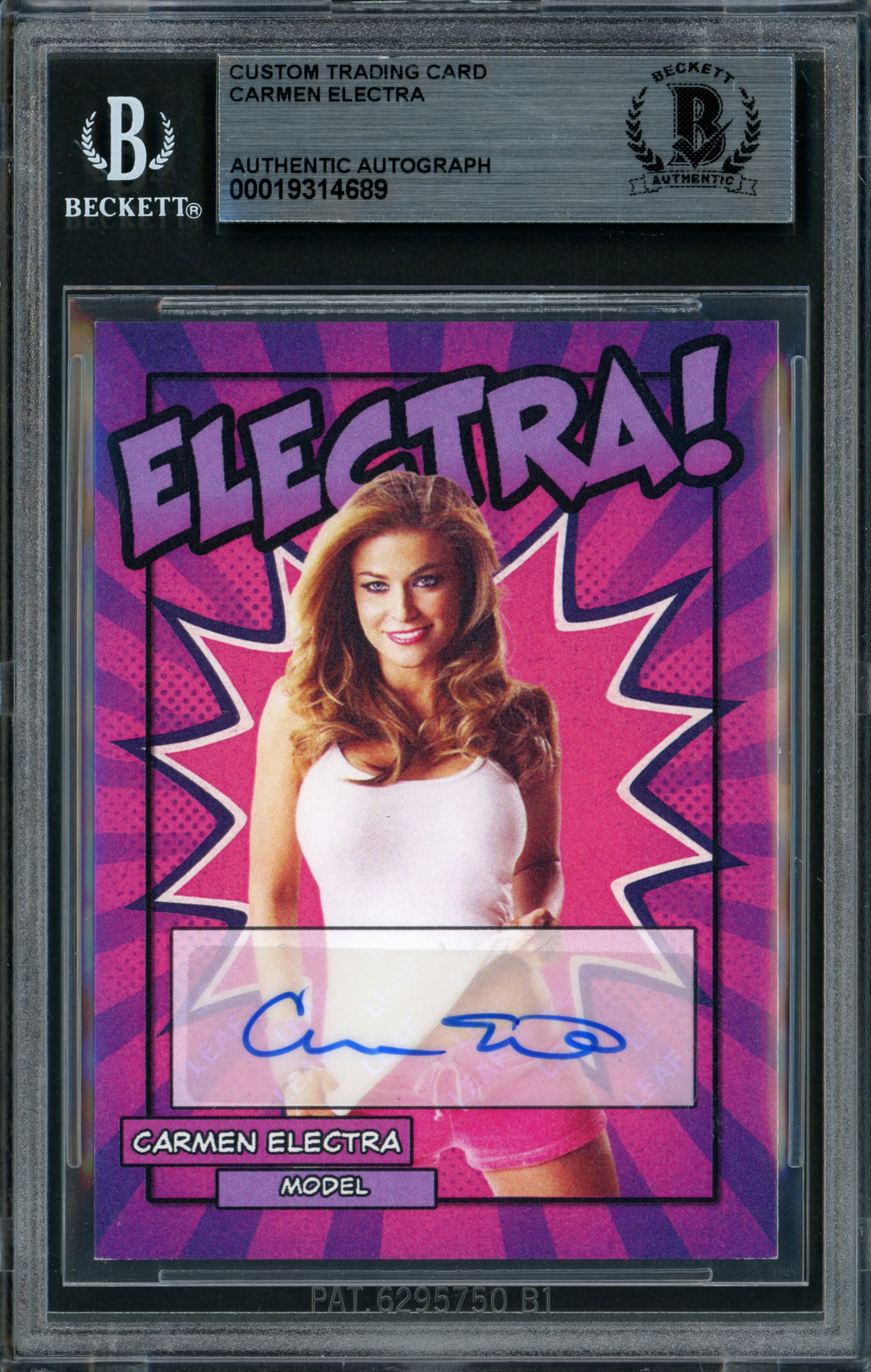 CARMEN ELECTRA SIGNED CUSTOM TRADIND CARD - BECKETT ENCAPSULATED (1 of 2)