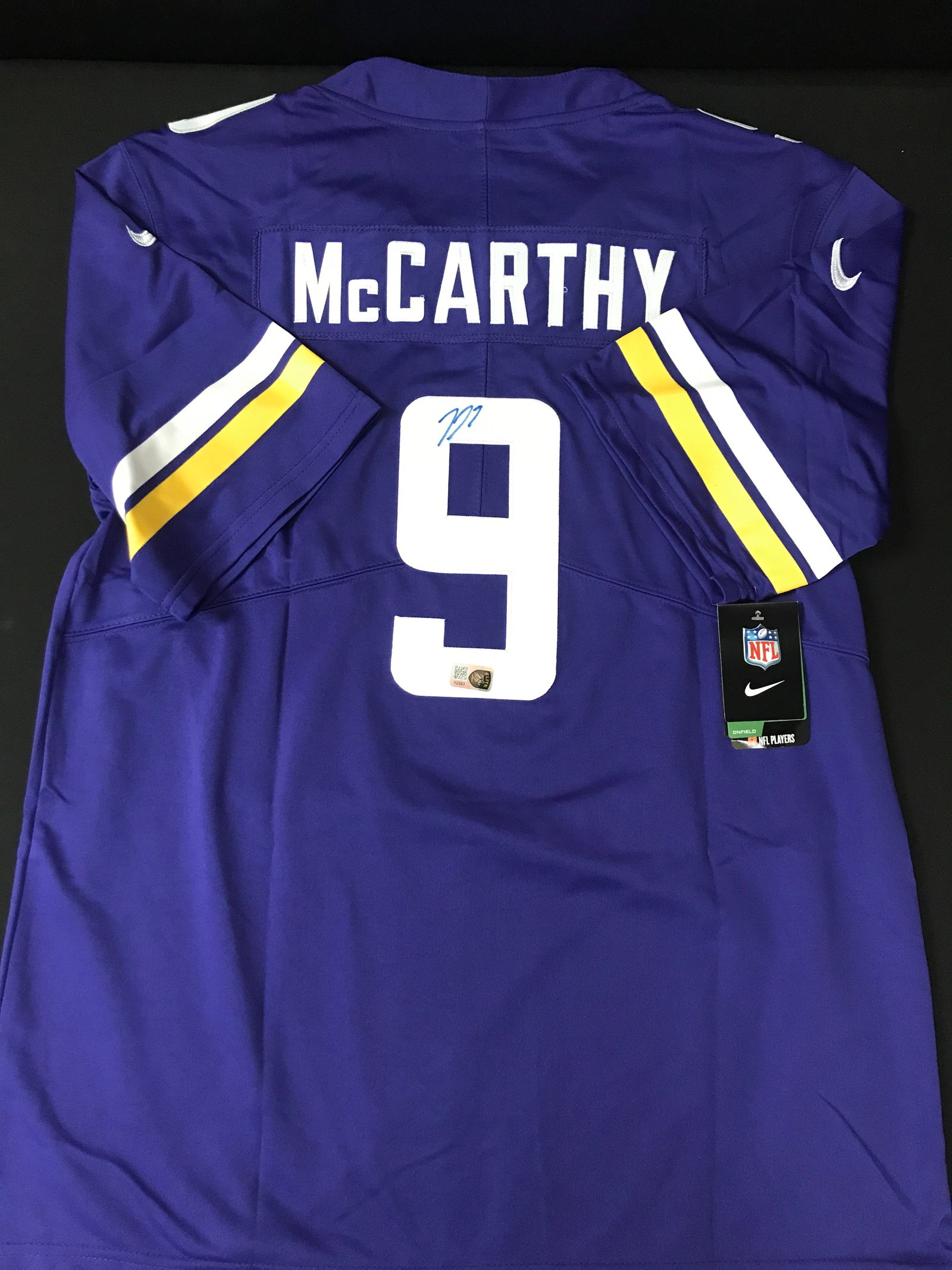 J.J. MCCARTHY SIGNED MINNESOTA VIKINGS CUSTOM JERSEY - ELITE SPORTS COA: Prices are in Canadian dollars