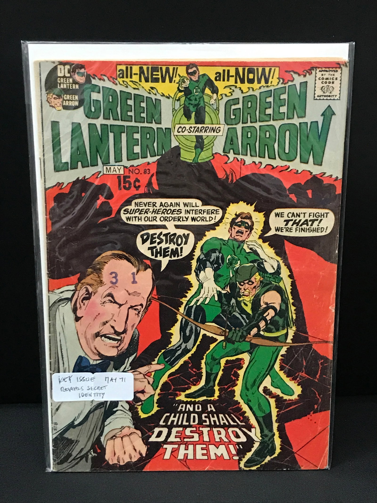 GREEN LANTERN CO-STARRING GREEN ARROW #83 (1971) REVEALS SECRET IDENTITIES - DC COMICS (1 of 1)