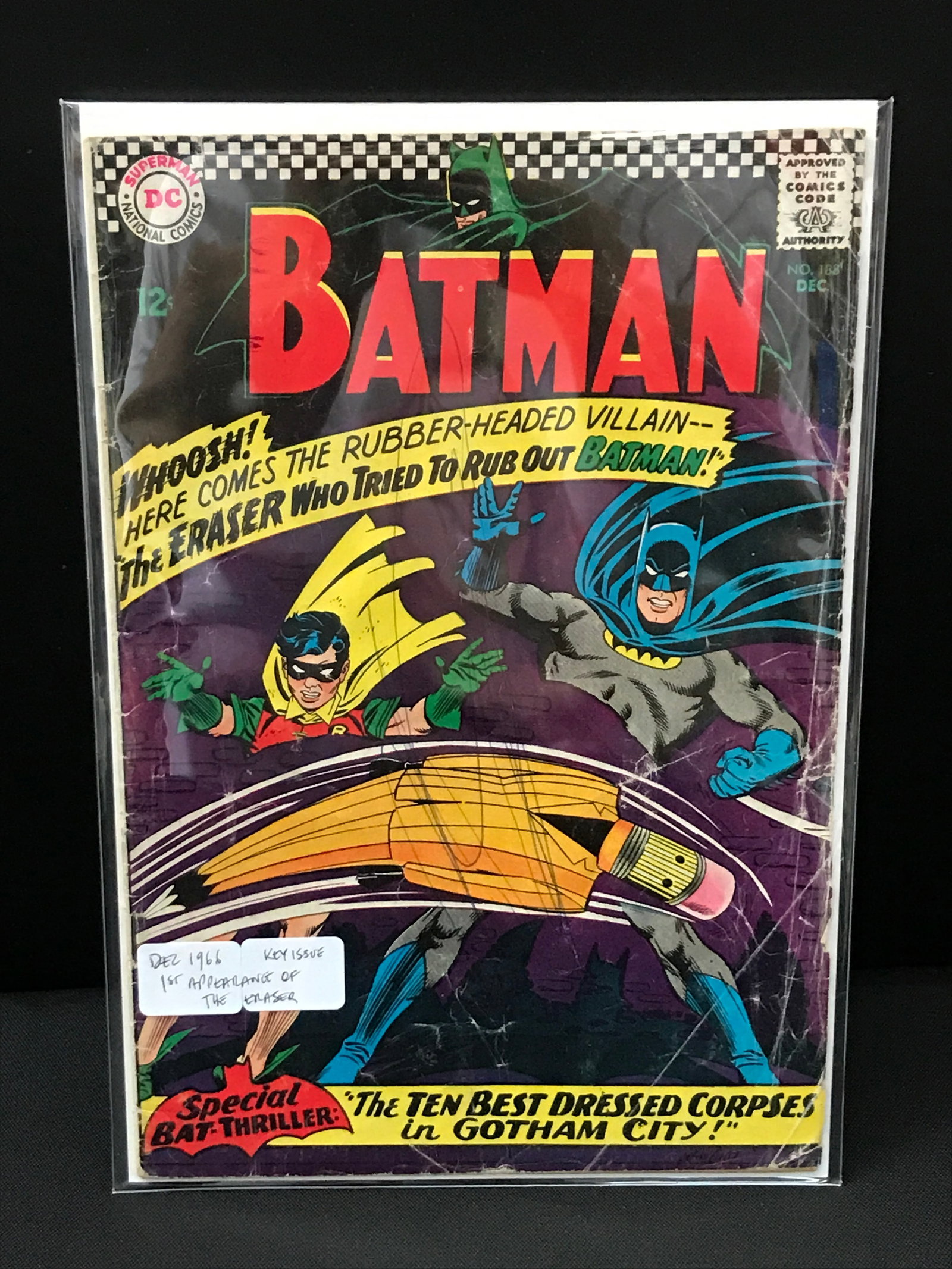 BATMAN #188 (1966) 1ST APP ERASER - DC COMICS (1 of 1)