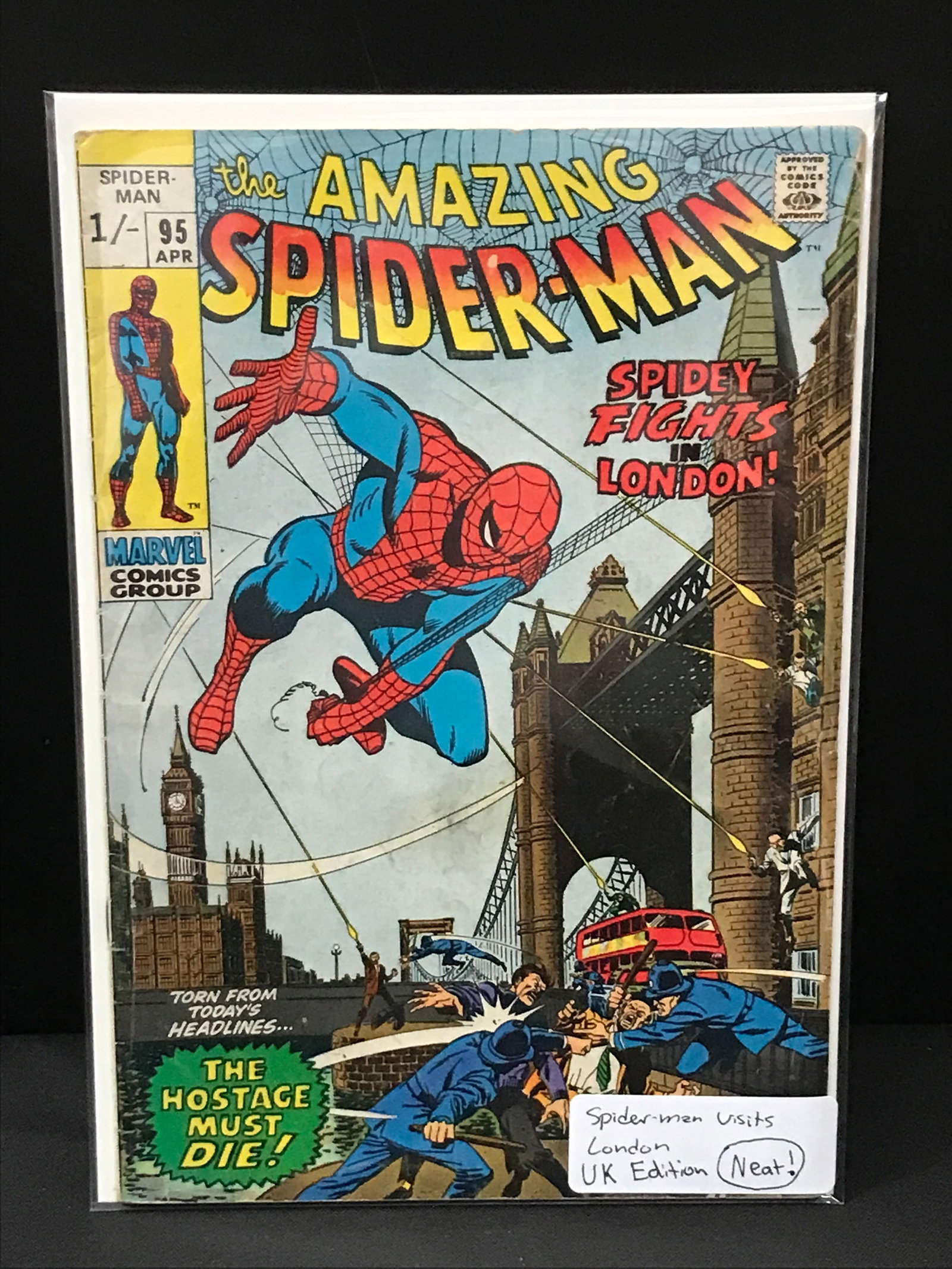 THE AMAZING SPIDERMAN #95 SPIDERMAN VISITS LONDON (UK EDITION) - MARVEL COMICS (1 of 1)