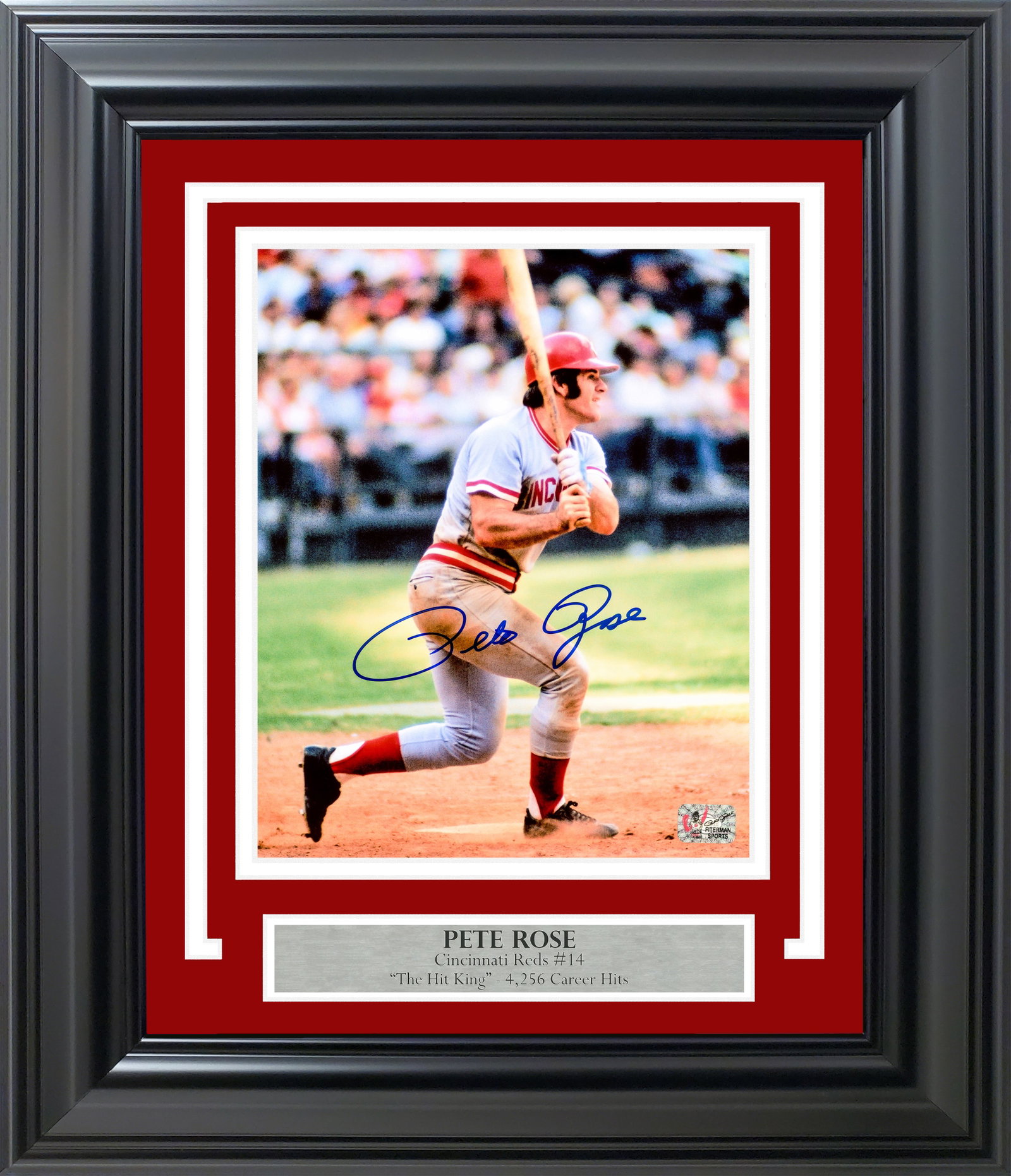 PETE ROSE SIGNED AND FRAMED THE HIT KING 8X10 - FITERMAN SPORTS COA: Prices are in Canadian dollars