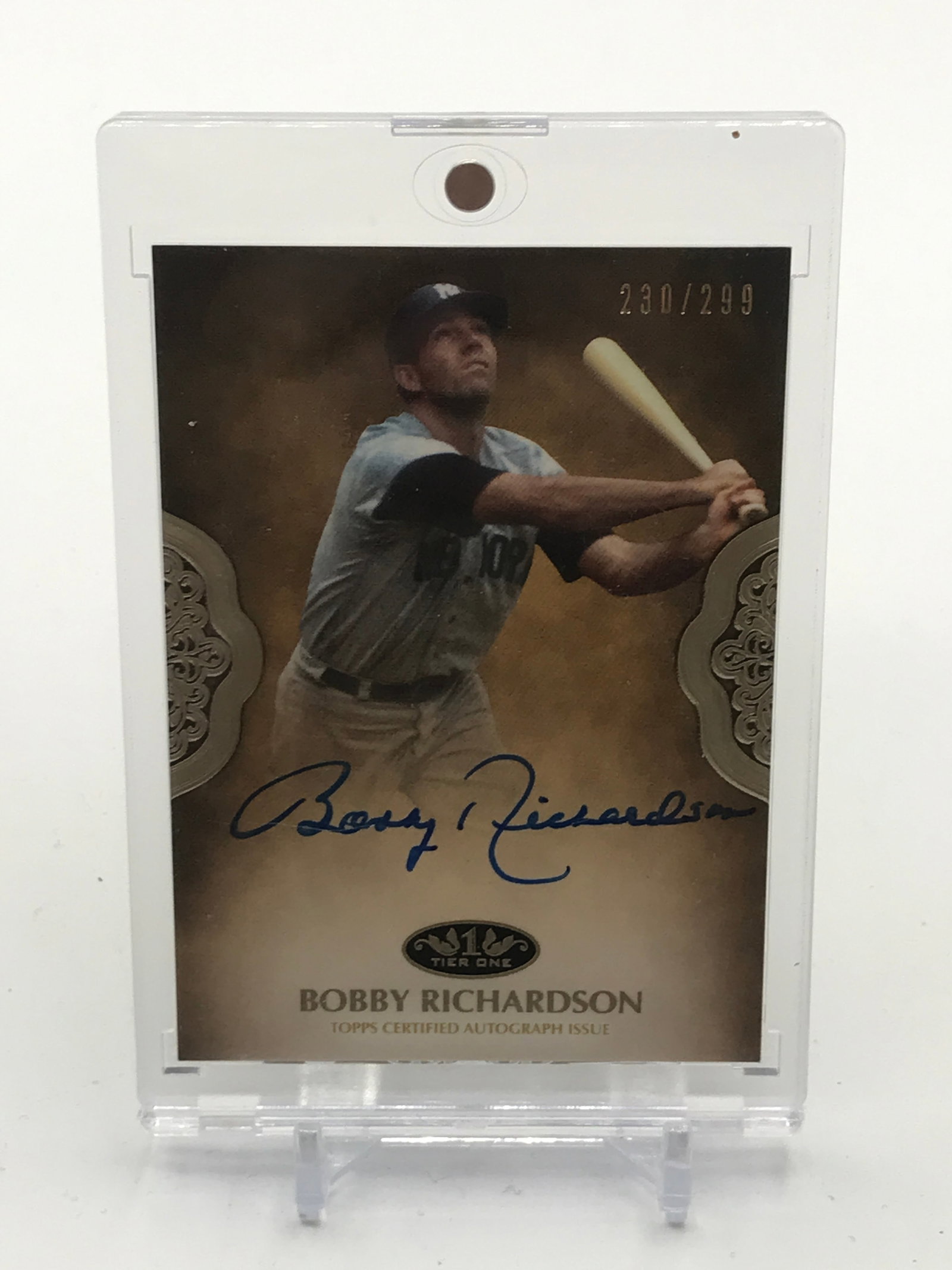 2019 TOPPS TIER ONE BASEBALL BOBBY RICHARDSON SIGNED TRADING CARD 230/299 (1 of 2)