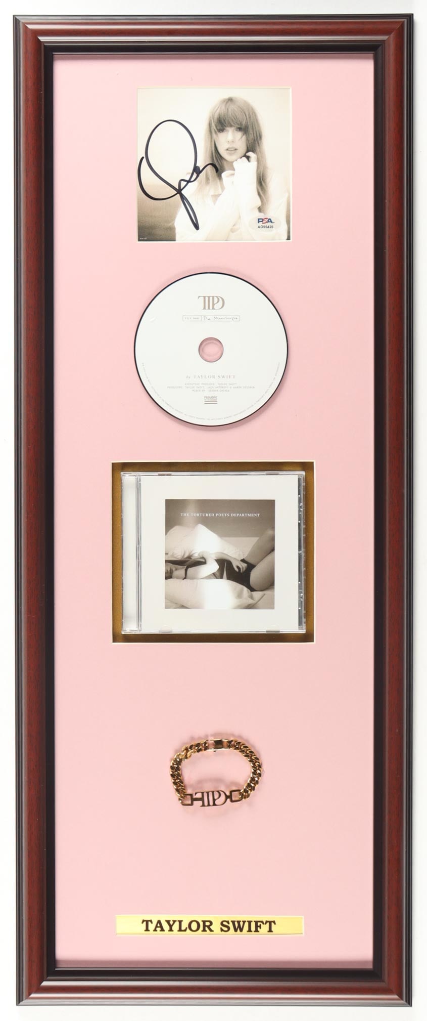 TAYLOR SWIFT SIGNED AND FRAMED PRESENTATION PIECE - PSA COA: Prices are in Canadian dollars