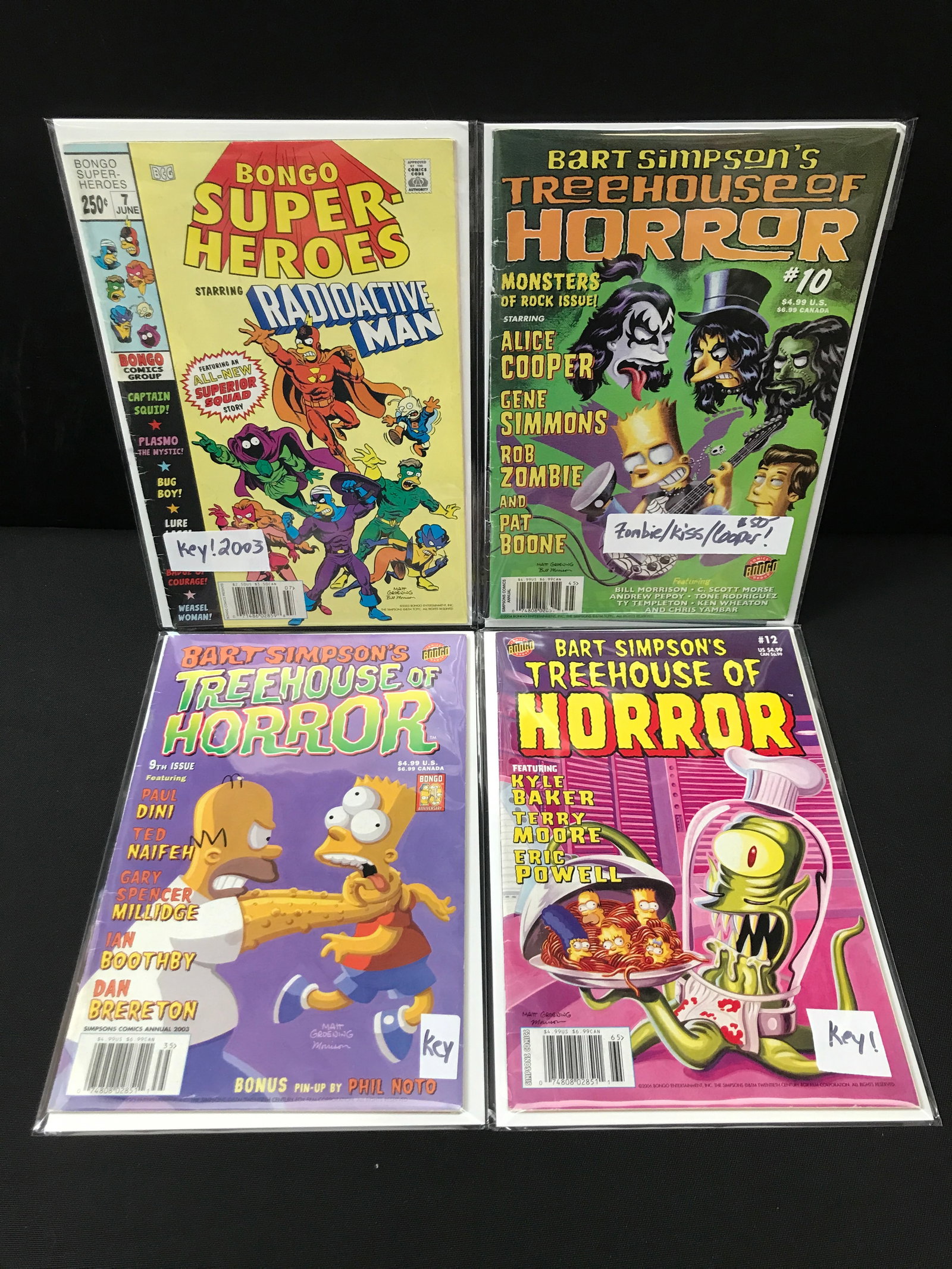 LOT OF 4 SIMPSONS BASED COMICS - BONGO COMICS: Prices are in Canadian dollars