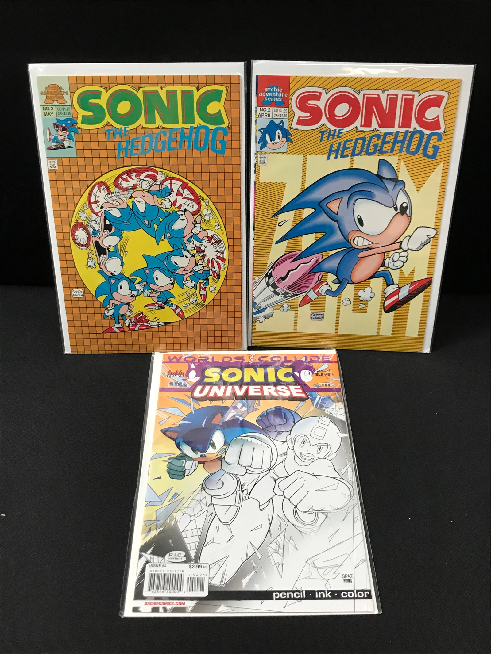 LOT OF 3 SONIC THE HEDGEHOG COMICS - ARCHIE SERIES: Prices are in Canadian dollars