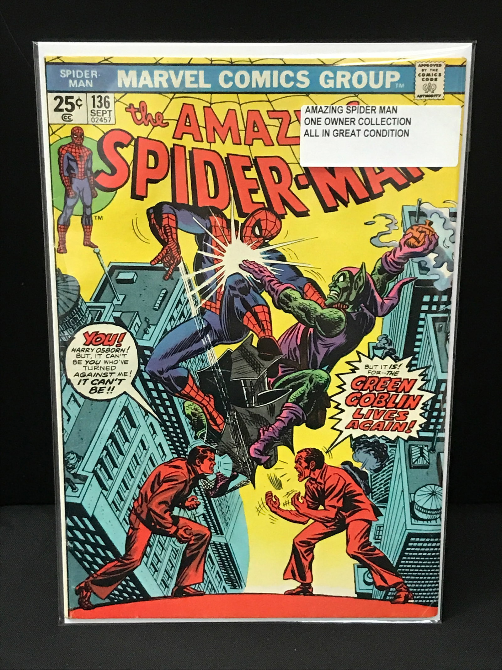 THE AMAZING SPIDERMAN #136 ONE OWNER COLLECTION - MARVEL COMICS (1 of 1)