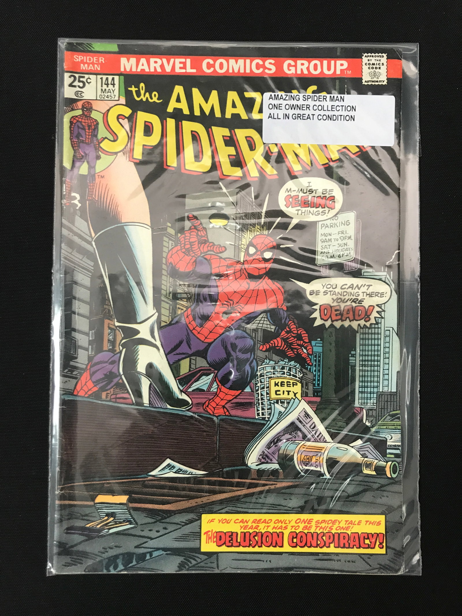 THE AMAZING SPIDERMAN #144 ONE OWNER COLLECTION - MARVEL COMICS (1 of 1)