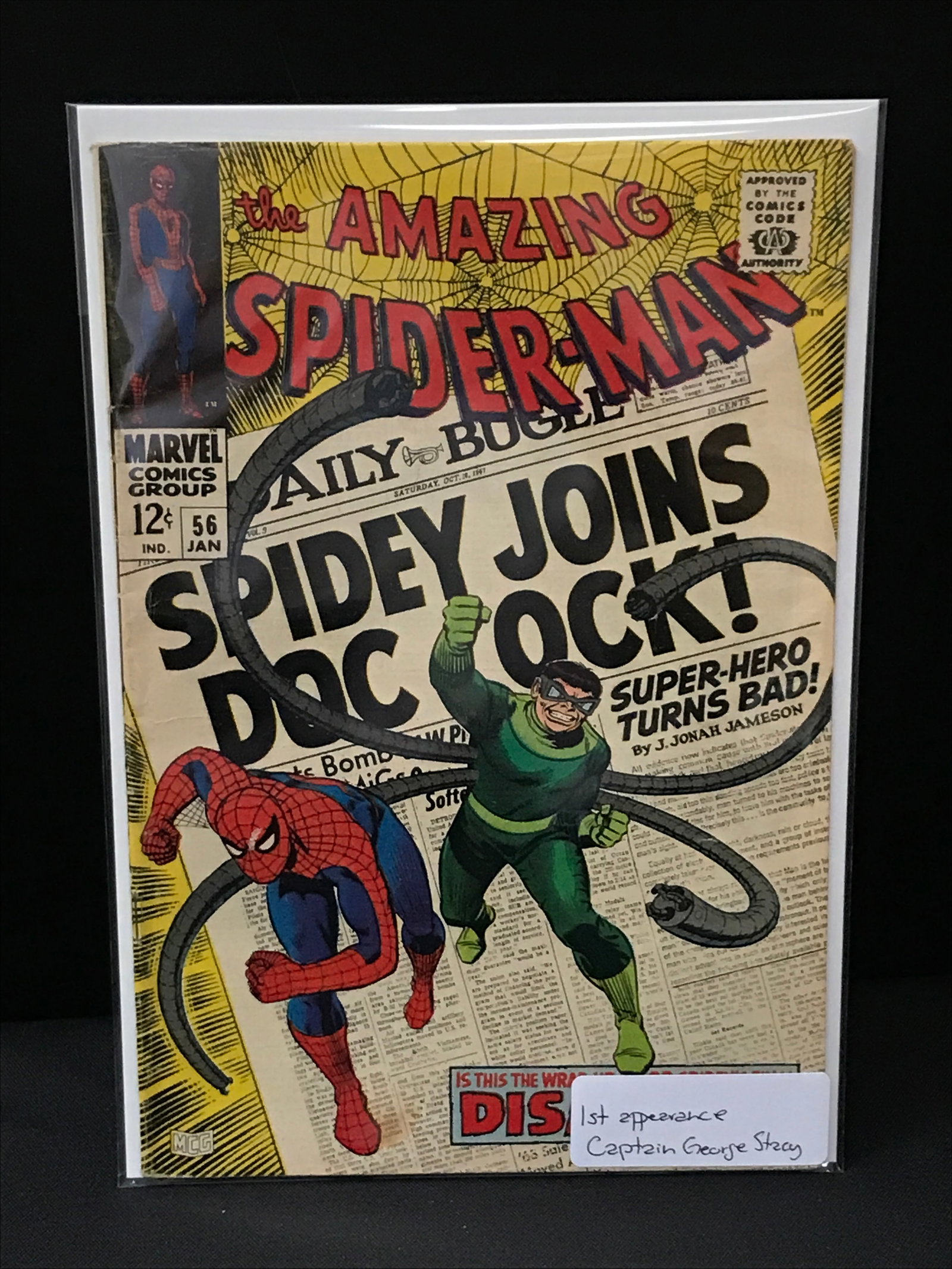THE AMAZING SPIDERMAN #56 1ST APP CAPTAIN GEORGE STACY - MARVEL COMICS (1 of 1)