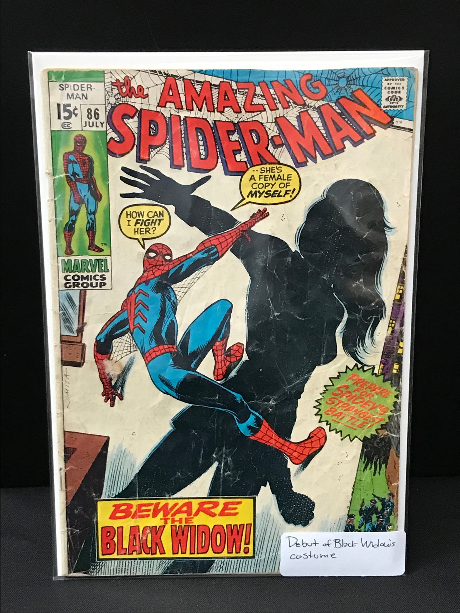 THE AMAZING SPIDERMAN #86 DEBUT OF BLACK WIDOW'S COSTUME - MARVEL COMICS (1 of 1)