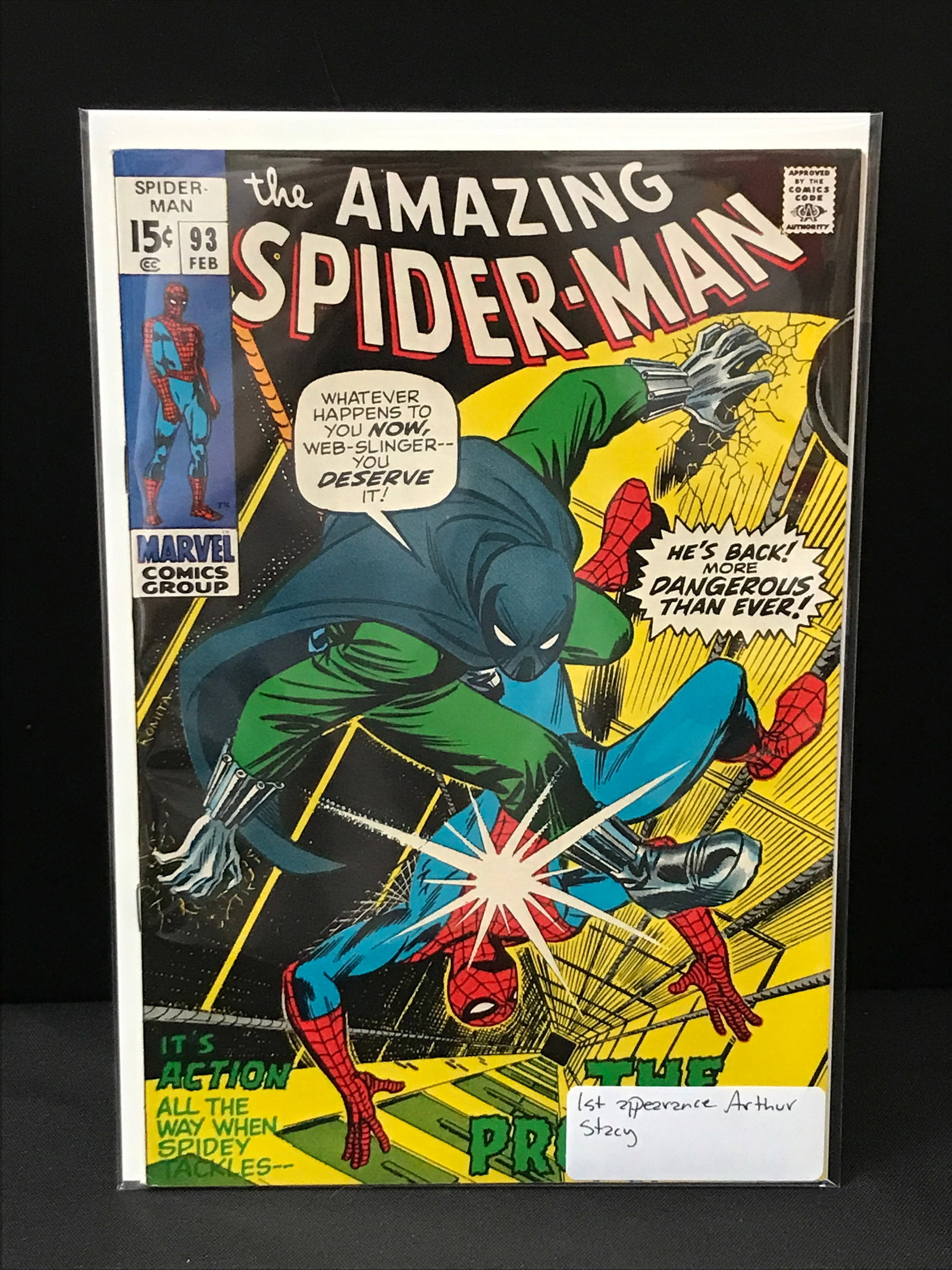 THE AMAZING SPIDERMAN #93 1ST APP ARTHUR STACY - MARVEL COMICS (1 of 1)