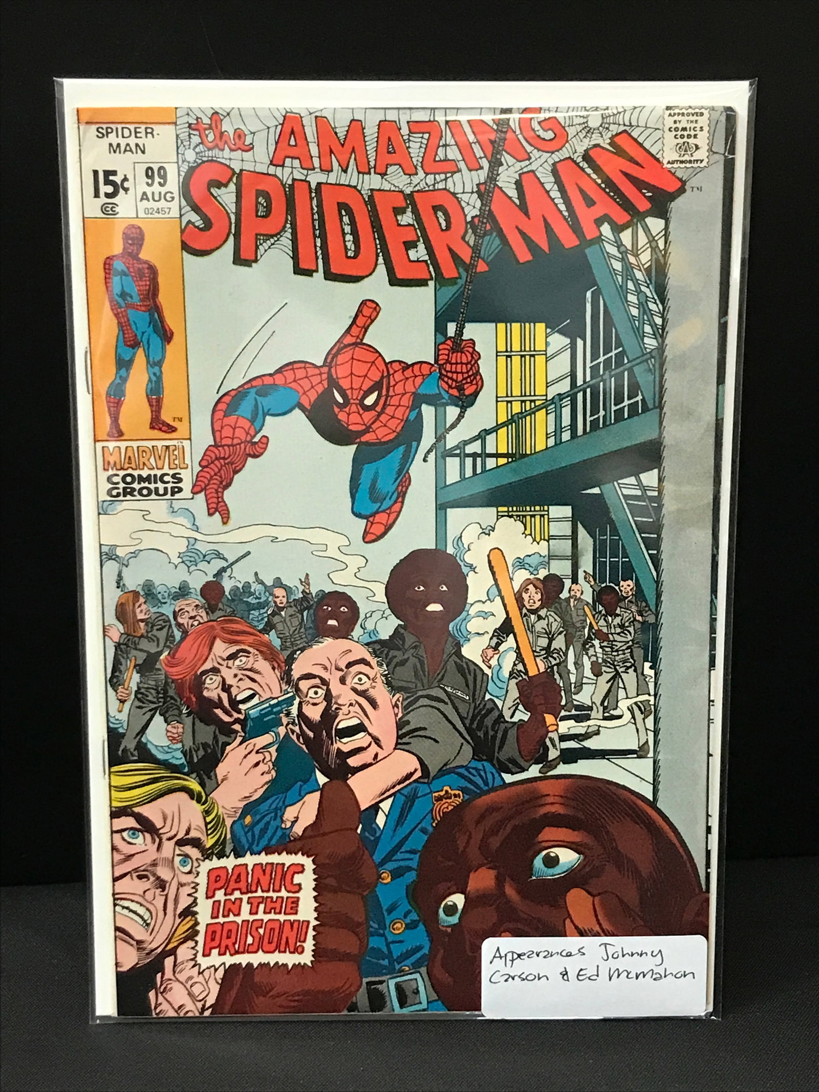 THE AMAZING SPIDERMAN #99 JOHNNY CARSON & ED MCMAHON APP - MARVEL COMICS (1 of 1)